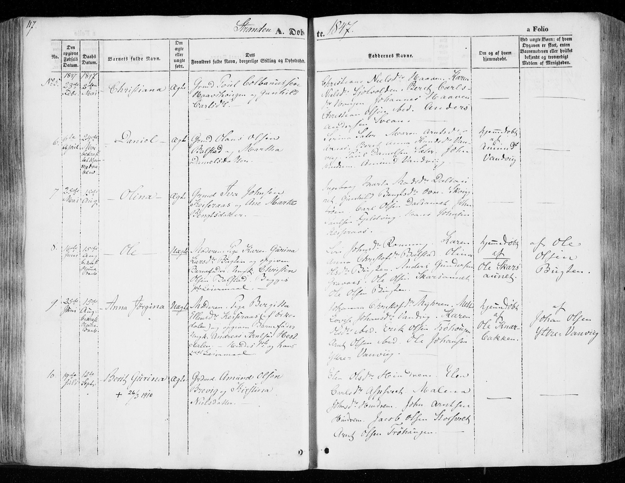 Ministerialprotokoller, klokkerbøker og fødselsregistre - Nord-Trøndelag, AV/SAT-A-1458/701/L0007: Parish register (official) no. 701A07 /2, 1842-1854, p. 117