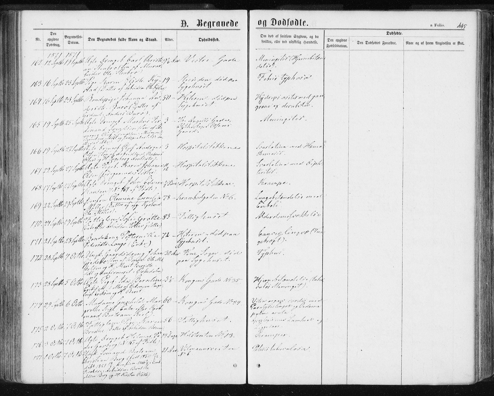 Ministerialprotokoller, klokkerbøker og fødselsregistre - Sør-Trøndelag, SAT/A-1456/601/L0055: Parish register (official) no. 601A23, 1866-1877, p. 445