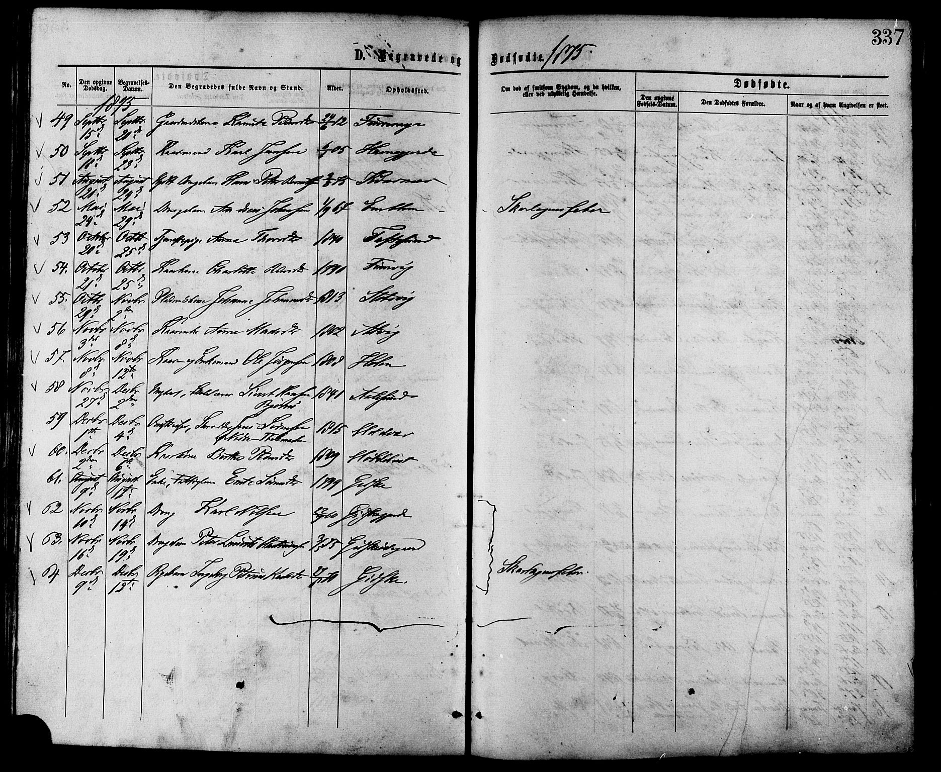 Ministerialprotokoller, klokkerbøker og fødselsregistre - Møre og Romsdal, AV/SAT-A-1454/528/L0399: Parish register (official) no. 528A10, 1864-1879, p. 337