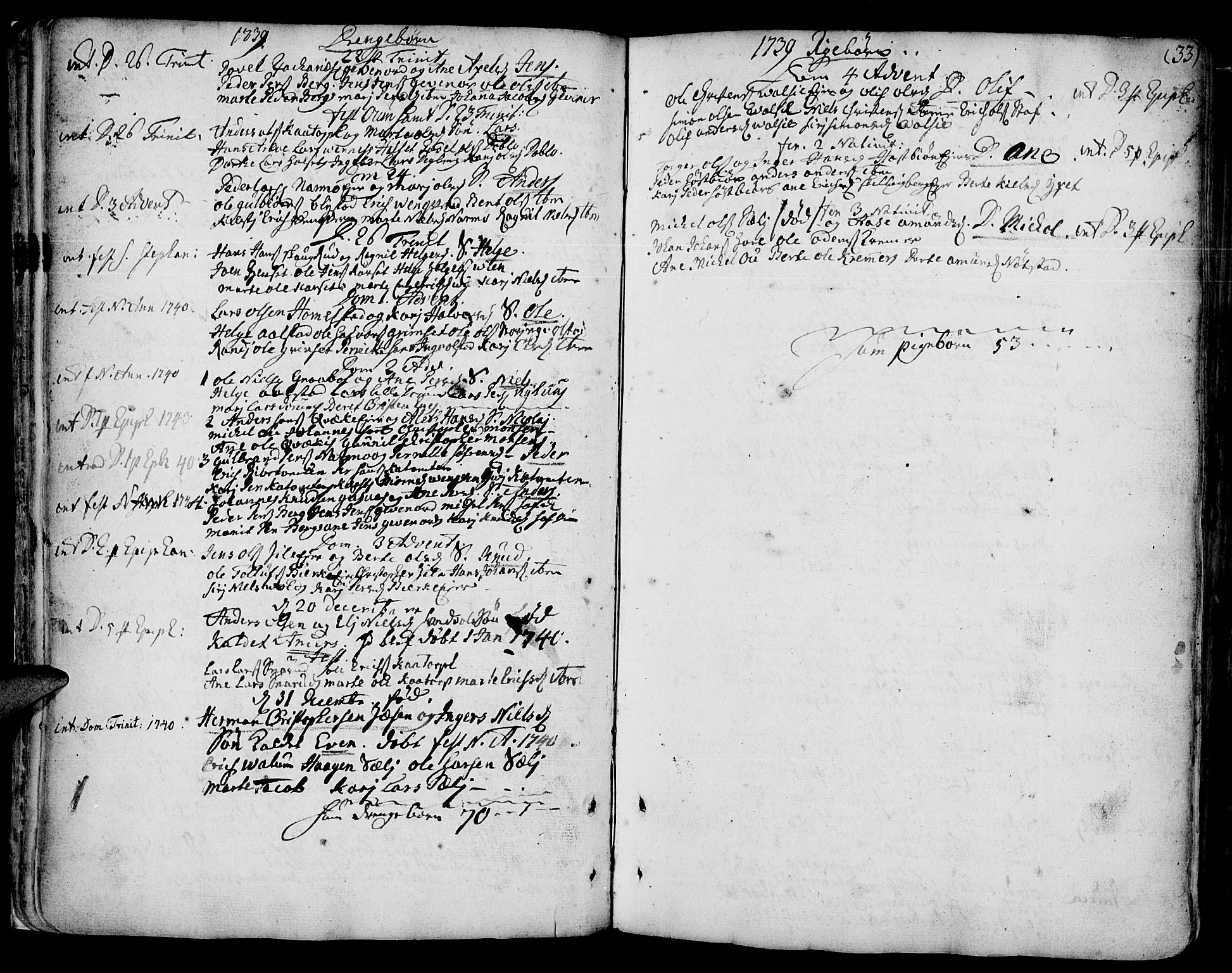 Vang prestekontor, Hedmark, AV/SAH-PREST-008/H/Ha/Haa/L0003: Parish register (official) no. 3, 1734-1809, p. 33