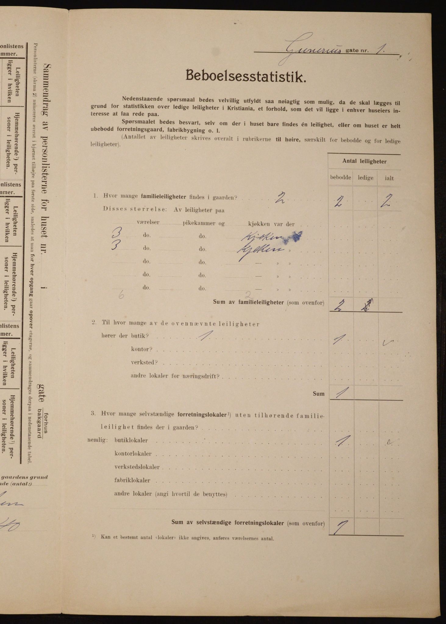 OBA, Municipal Census 1910 for Kristiania, 1910, p. 4987