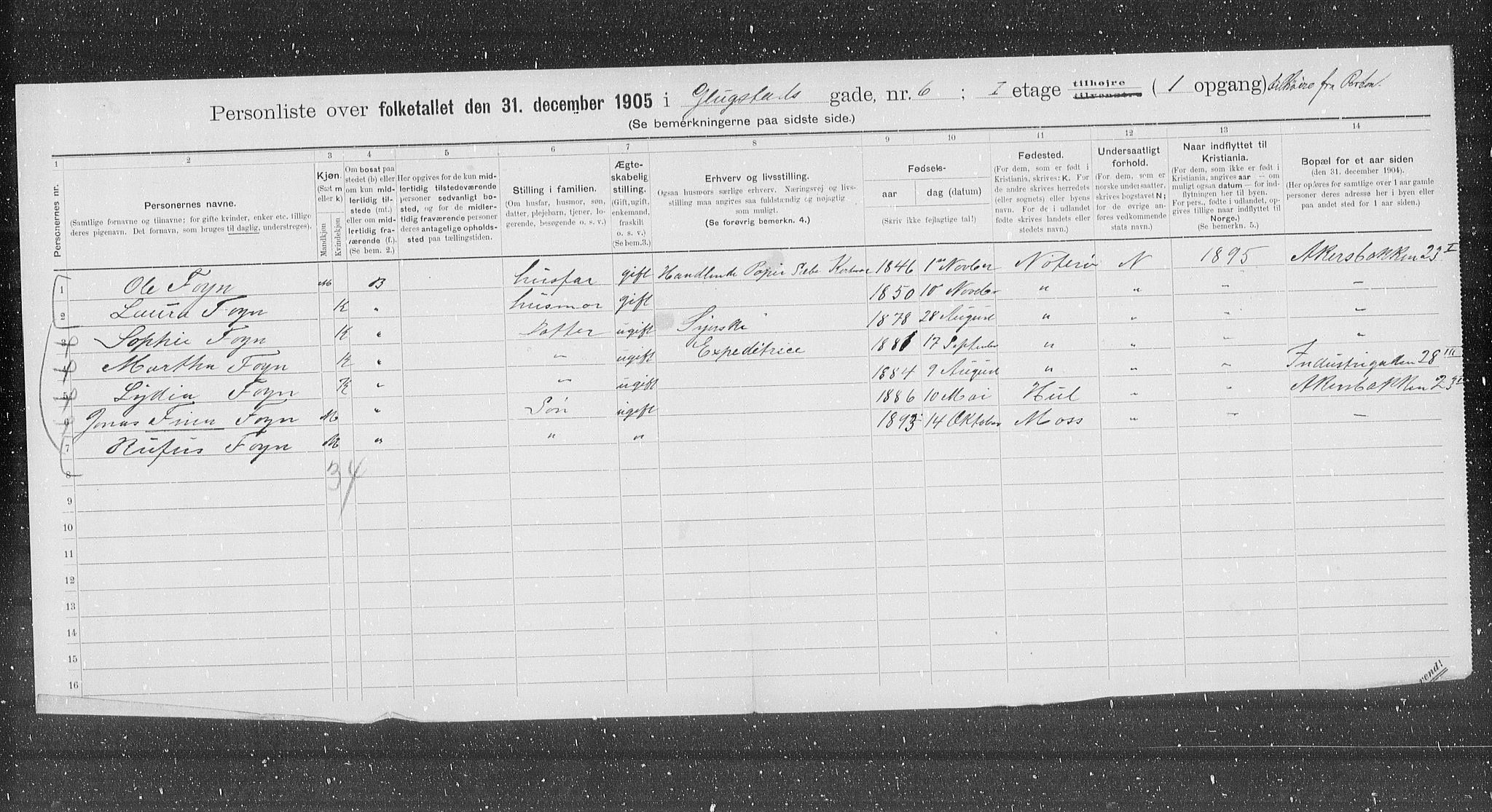 OBA, Municipal Census 1905 for Kristiania, 1905, p. 15283