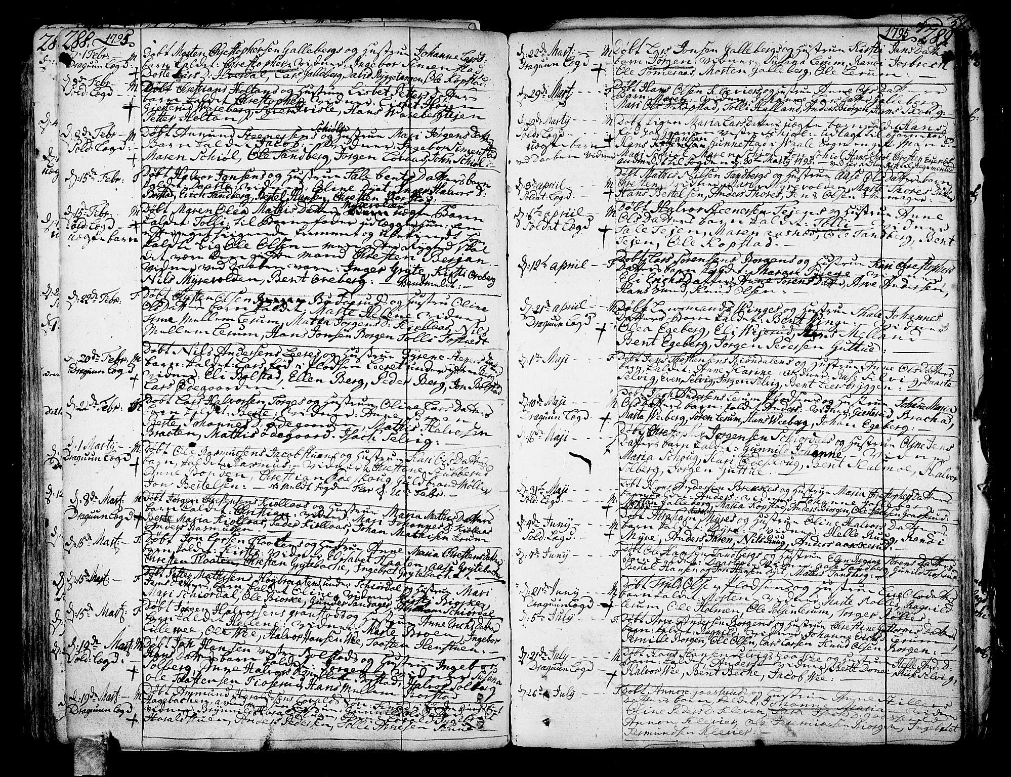 Sande Kirkebøker, AV/SAKO-A-53/F/Fa/L0001: Parish register (official) no. 1, 1753-1803, p. 288-289