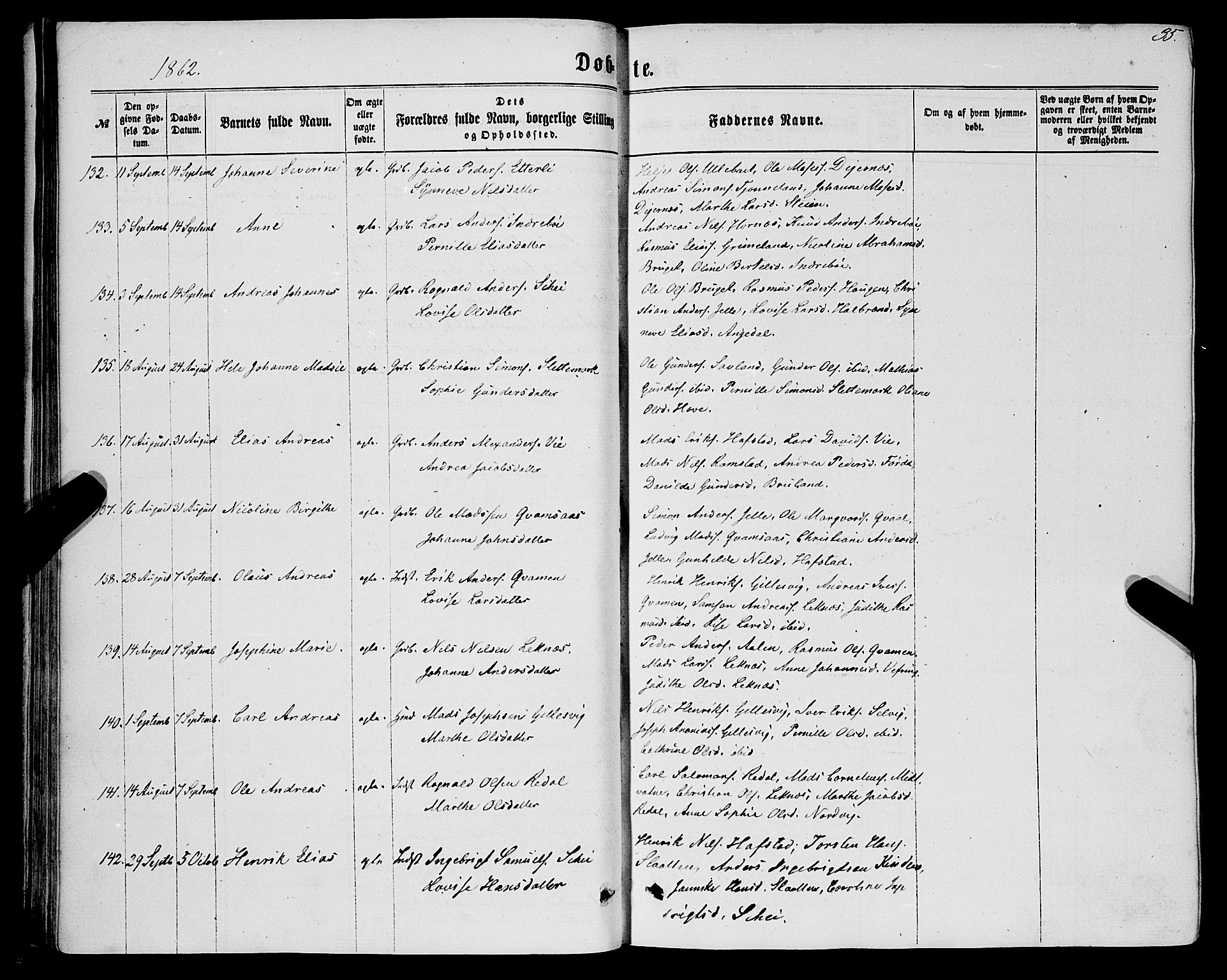 Førde sokneprestembete, AV/SAB-A-79901/H/Haa/Haaa/L0009: Parish register (official) no. A 9, 1861-1877, p. 35