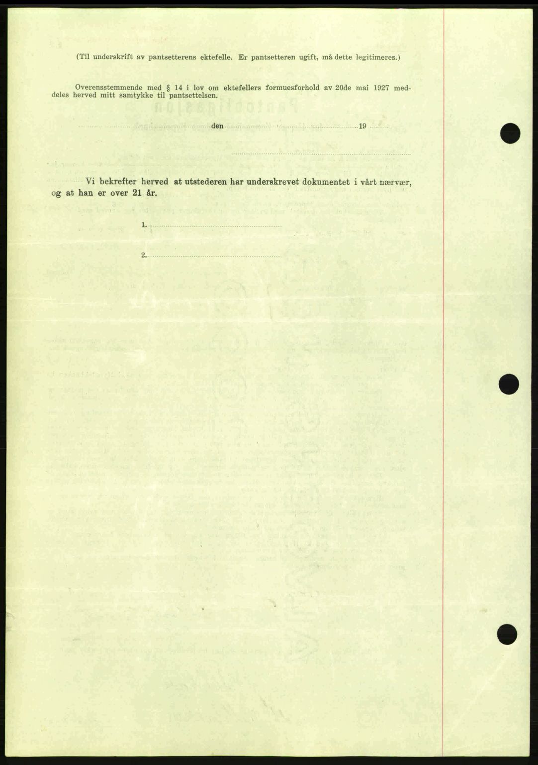 Nes tingrett, SAO/A-10548/G/Gb/Gbb/L0010: Mortgage book no. 54, 1939-1940, Diary no: : 303/1940