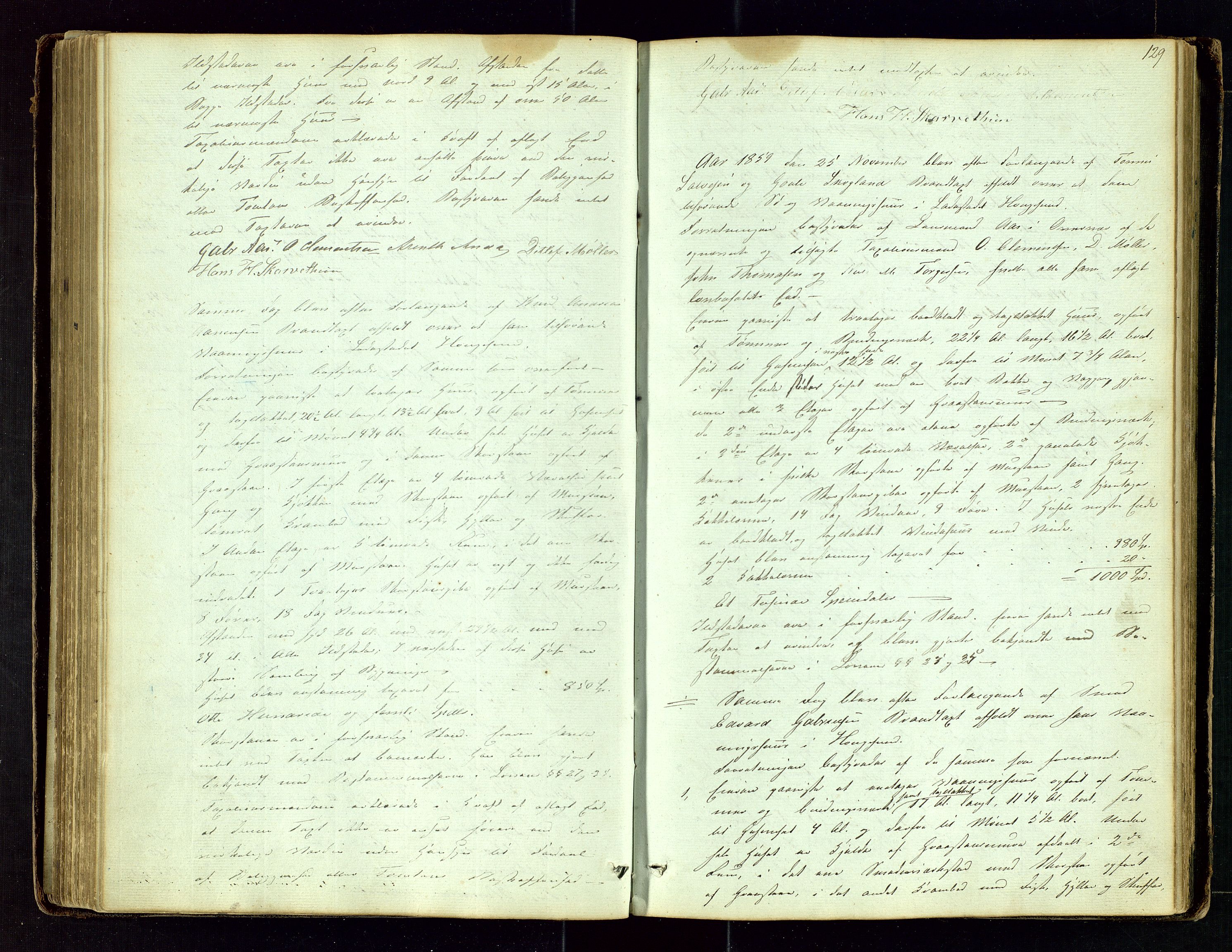 Norges Brannkasse Haugesund, AV/SAST-A-102142/0001/O/L0001: Branntakstprotokoll, 1846-1867, p. 128b-129a
