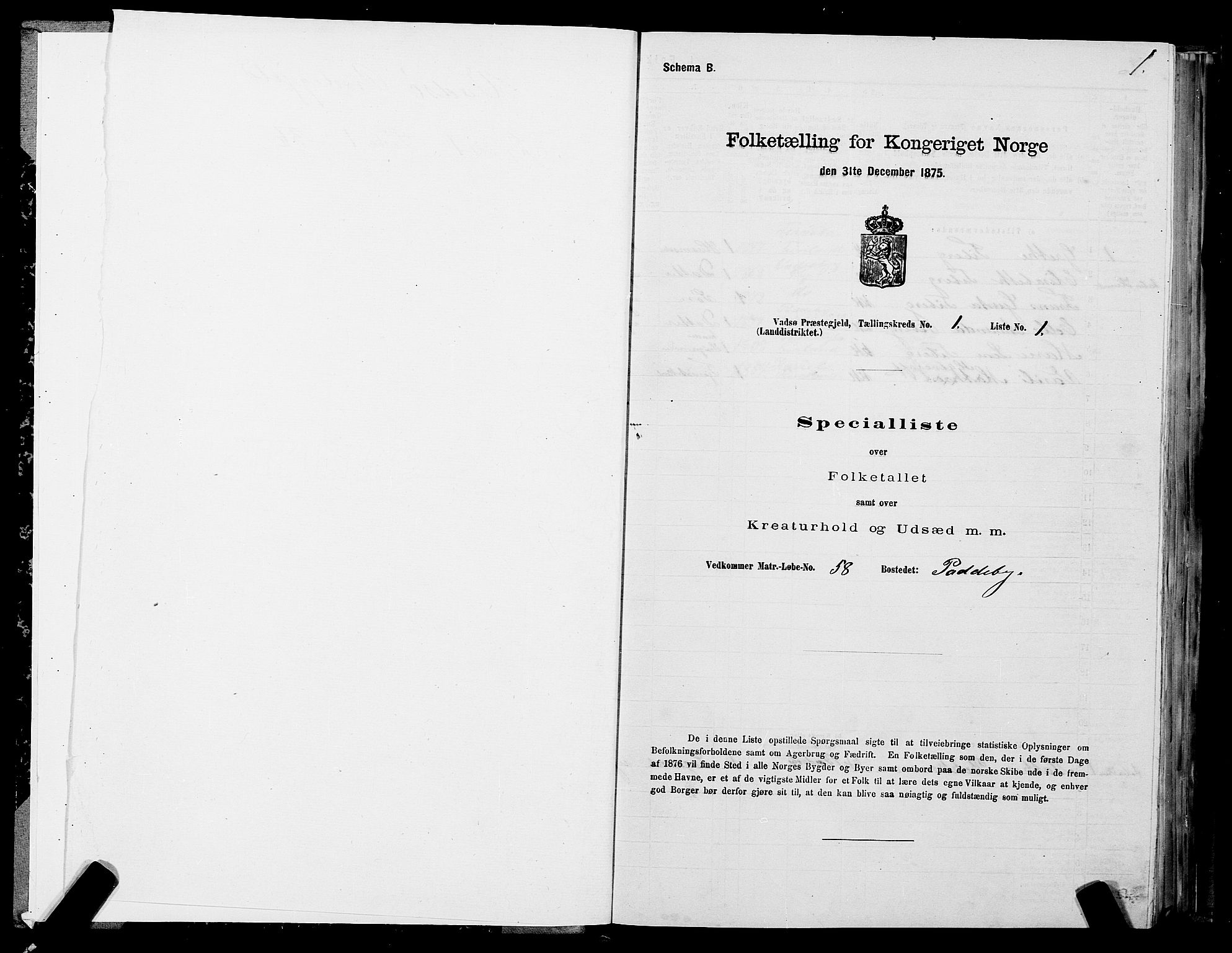 SATØ, 1875 census for 2029L Vadsø/Vadsø, 1875, p. 1001