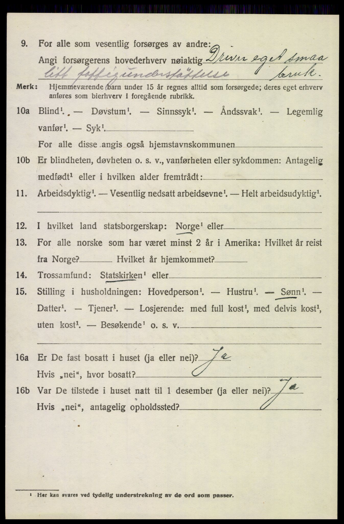 SAH, 1920 census for Tolga, 1920, p. 2220