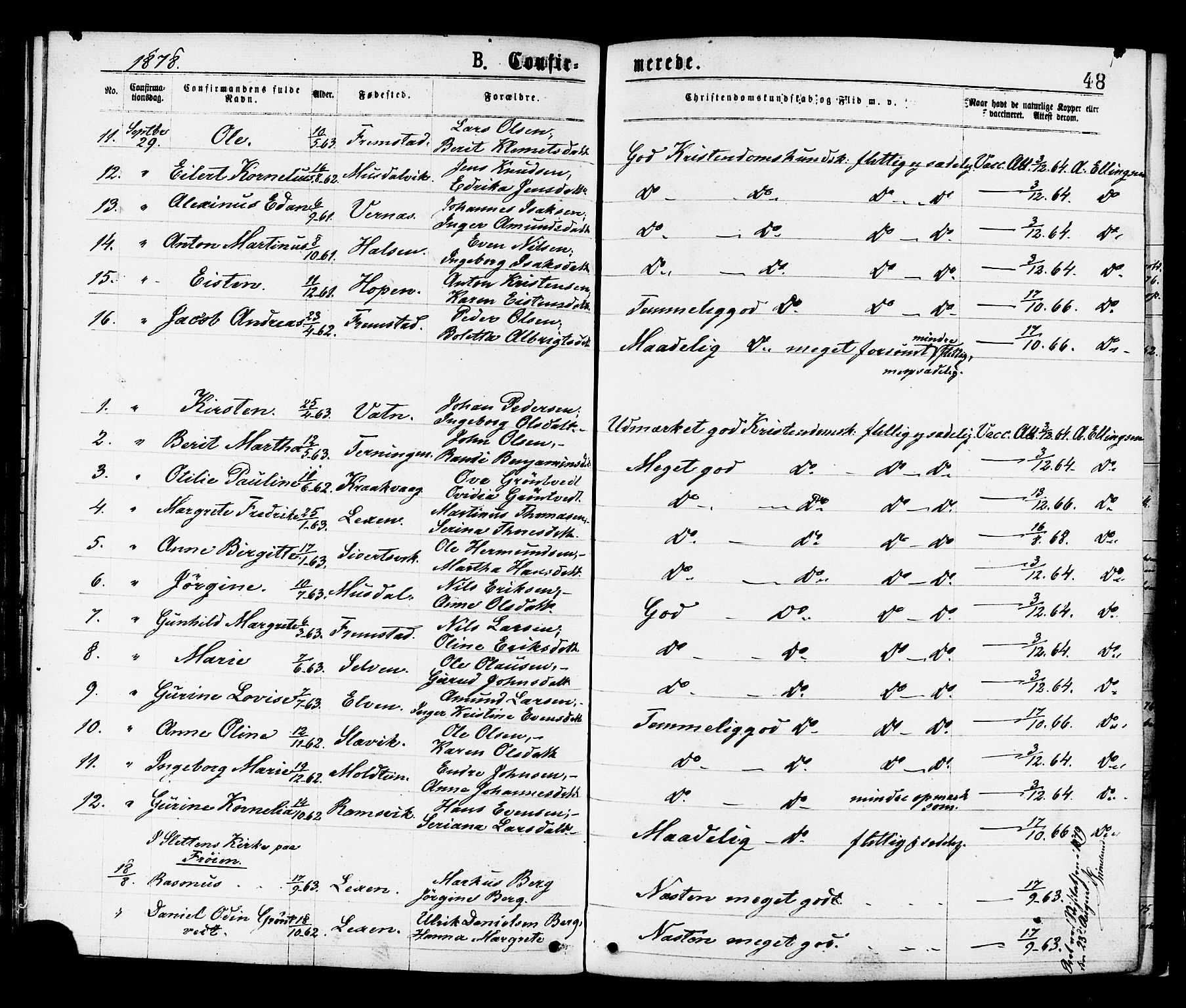Ministerialprotokoller, klokkerbøker og fødselsregistre - Sør-Trøndelag, SAT/A-1456/659/L0738: Parish register (official) no. 659A08, 1876-1878, p. 48