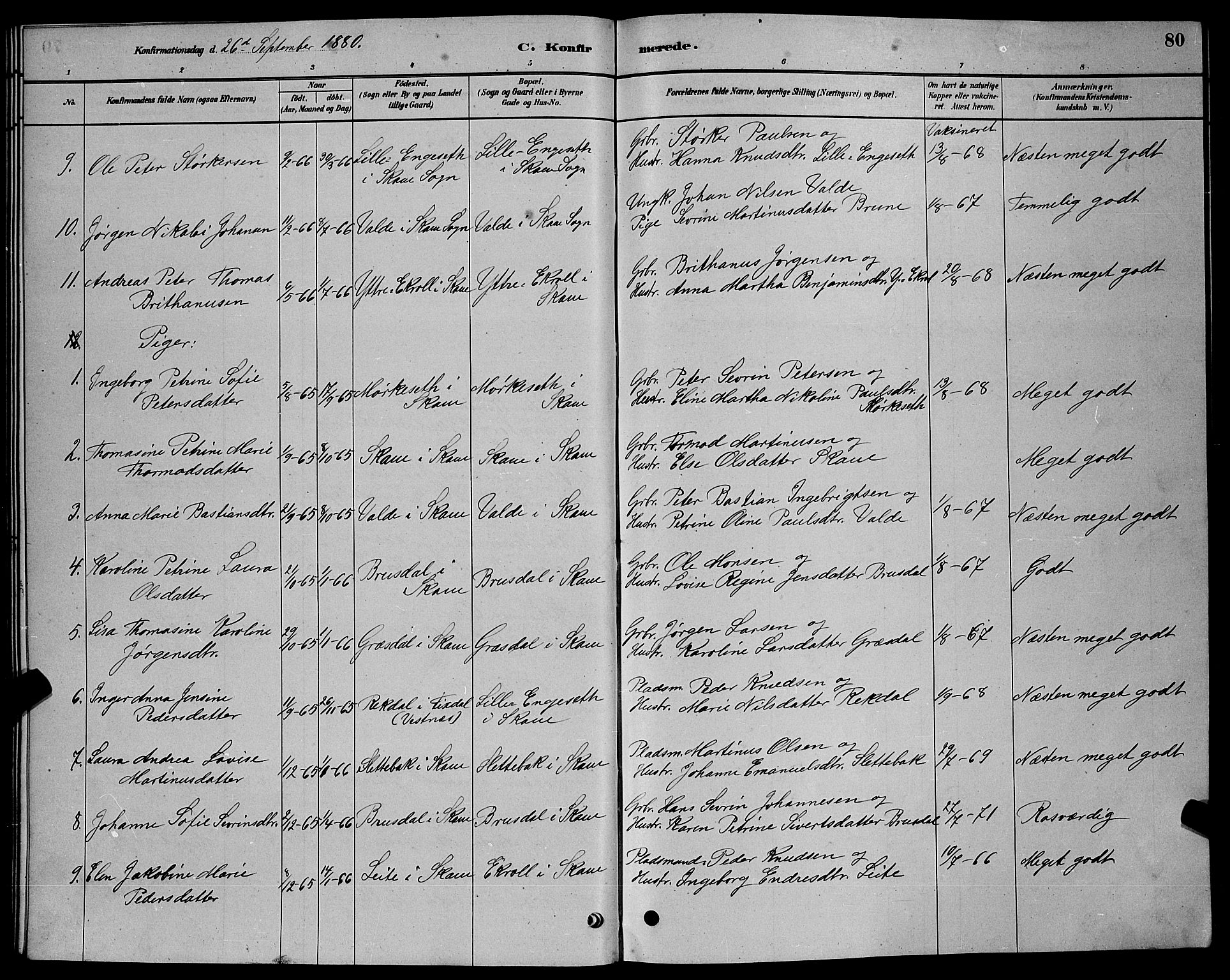 Ministerialprotokoller, klokkerbøker og fødselsregistre - Møre og Romsdal, AV/SAT-A-1454/524/L0365: Parish register (copy) no. 524C06, 1880-1899, p. 80