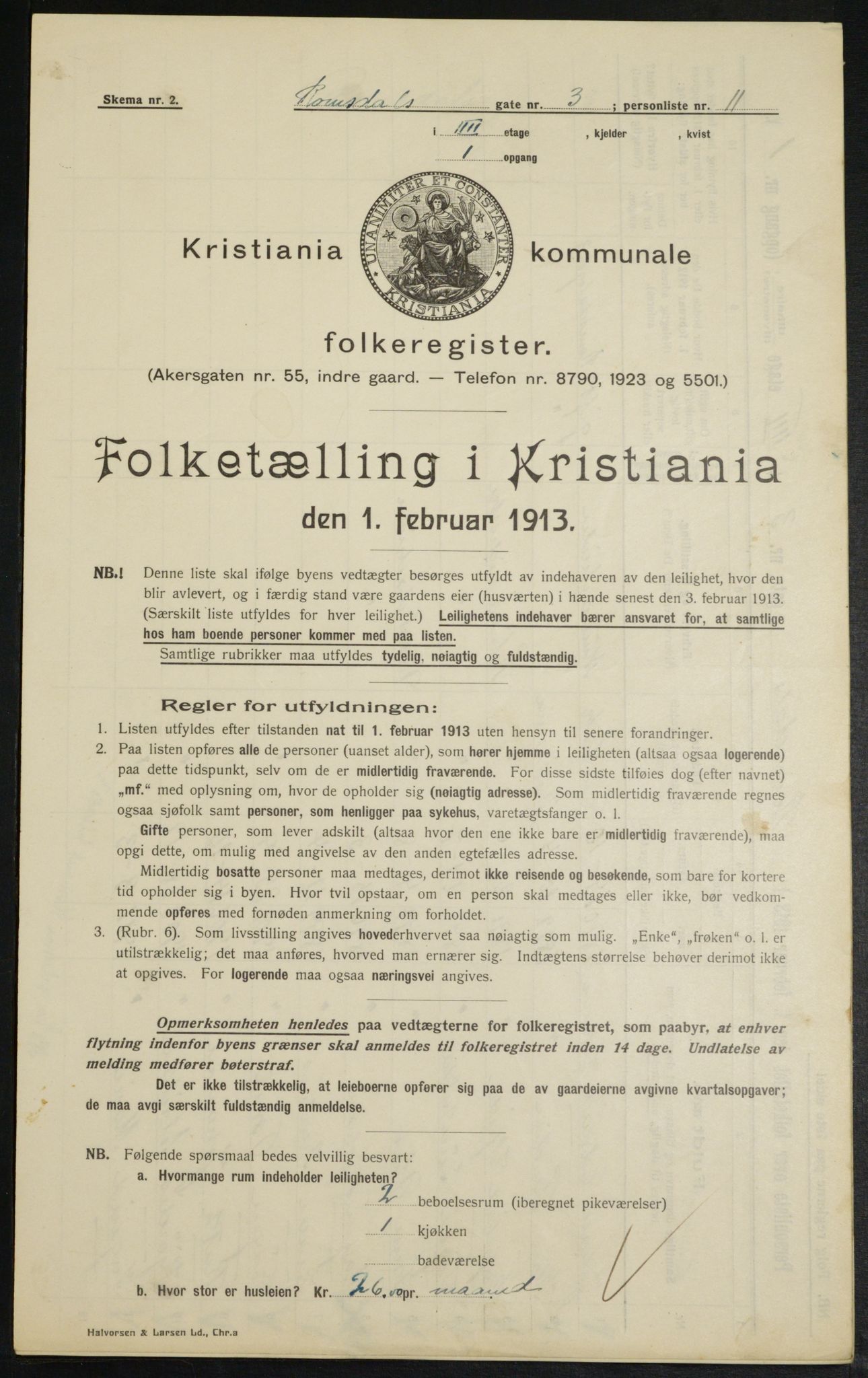 OBA, Municipal Census 1913 for Kristiania, 1913, p. 83220