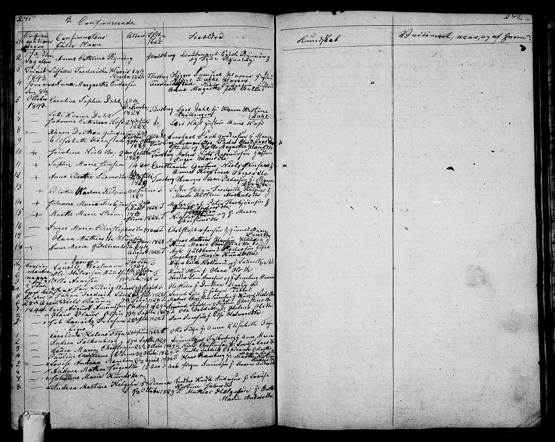 Tønsberg kirkebøker, AV/SAKO-A-330/G/Ga/L0002: Parish register (copy) no. 2, 1827-1854, p. 271-272