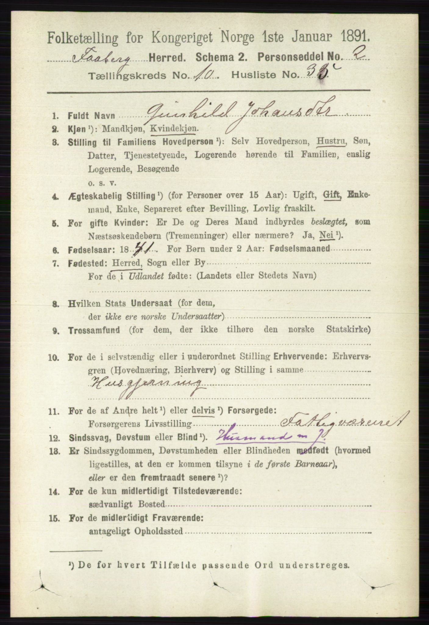 RA, 1891 census for 0524 Fåberg, 1891, p. 4268
