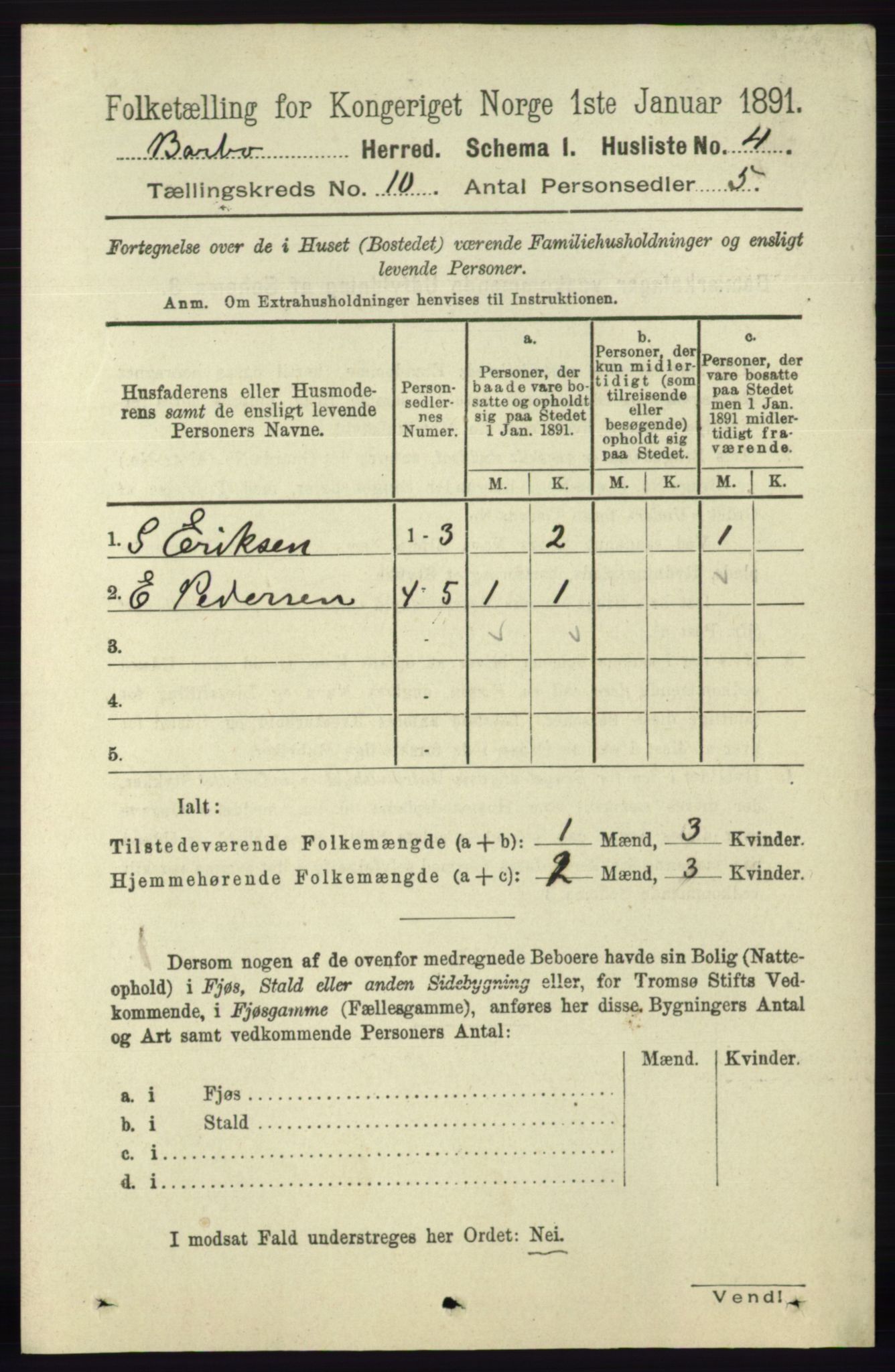 RA, 1891 census for 0990 Barbu, 1891, p. 7803