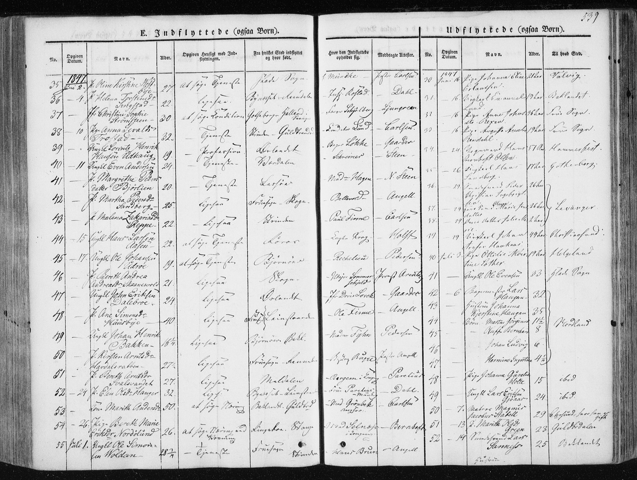 Ministerialprotokoller, klokkerbøker og fødselsregistre - Sør-Trøndelag, AV/SAT-A-1456/601/L0049: Parish register (official) no. 601A17, 1839-1847, p. 539