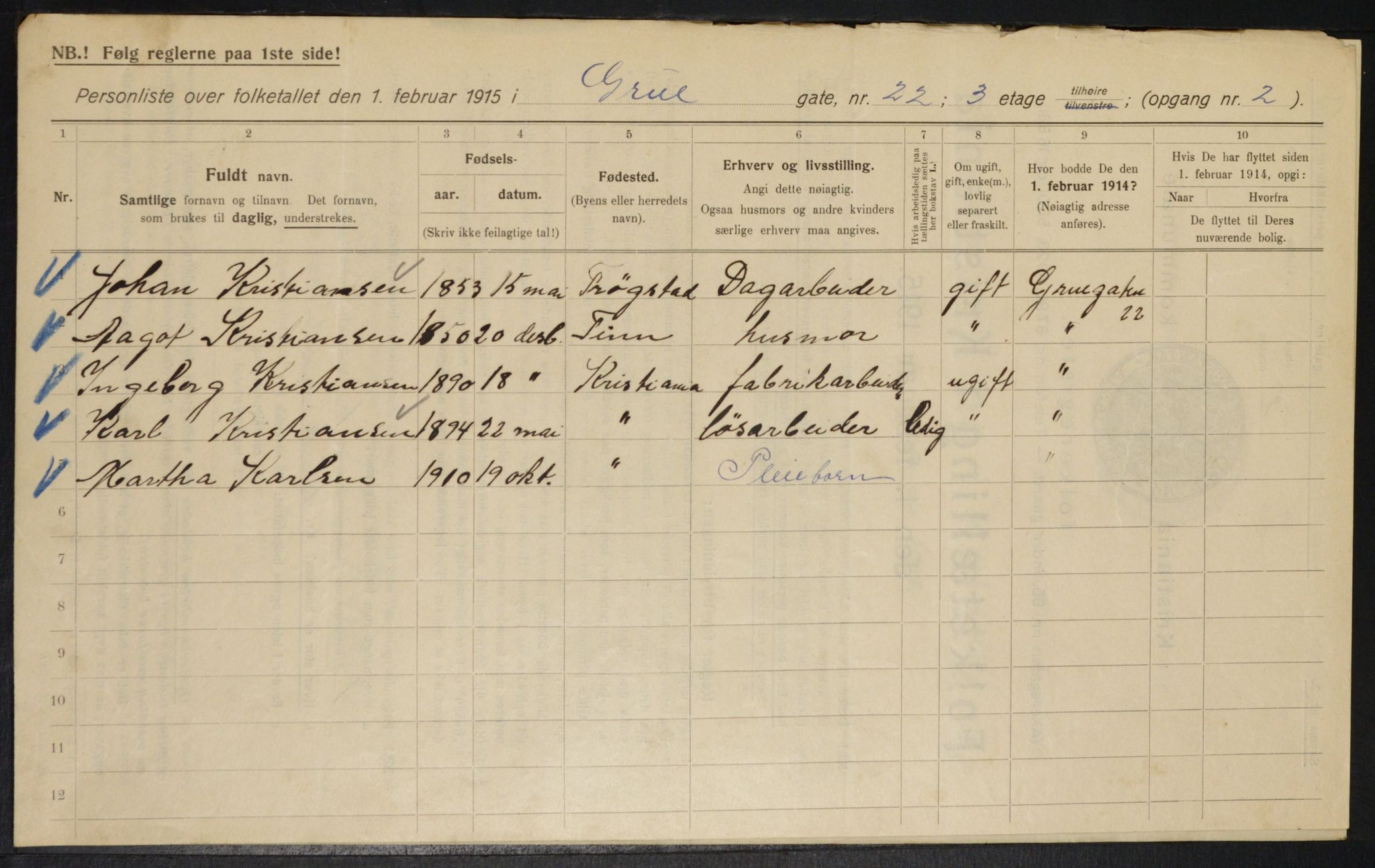 OBA, Municipal Census 1915 for Kristiania, 1915, p. 30242