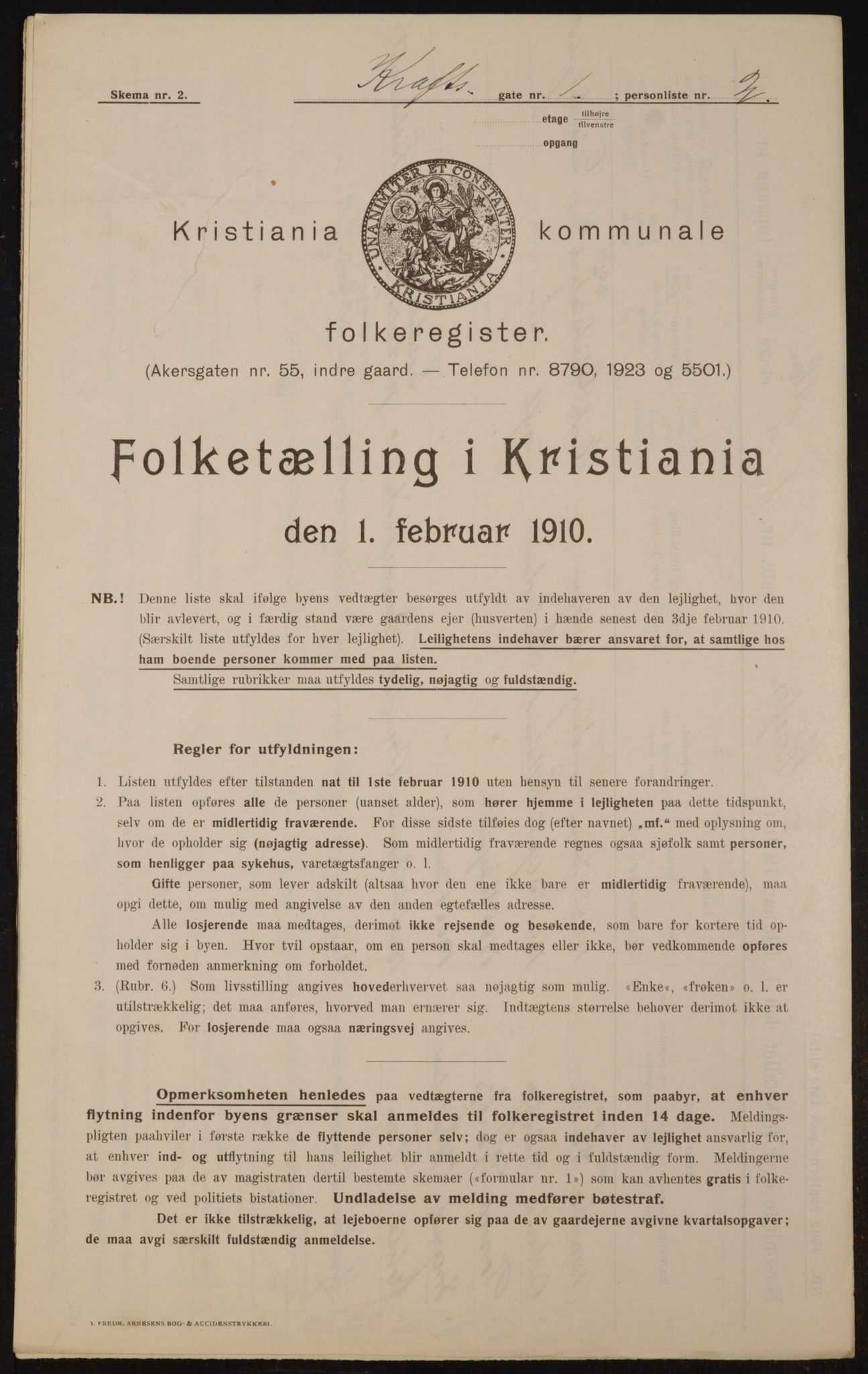 OBA, Municipal Census 1910 for Kristiania, 1910, p. 52344