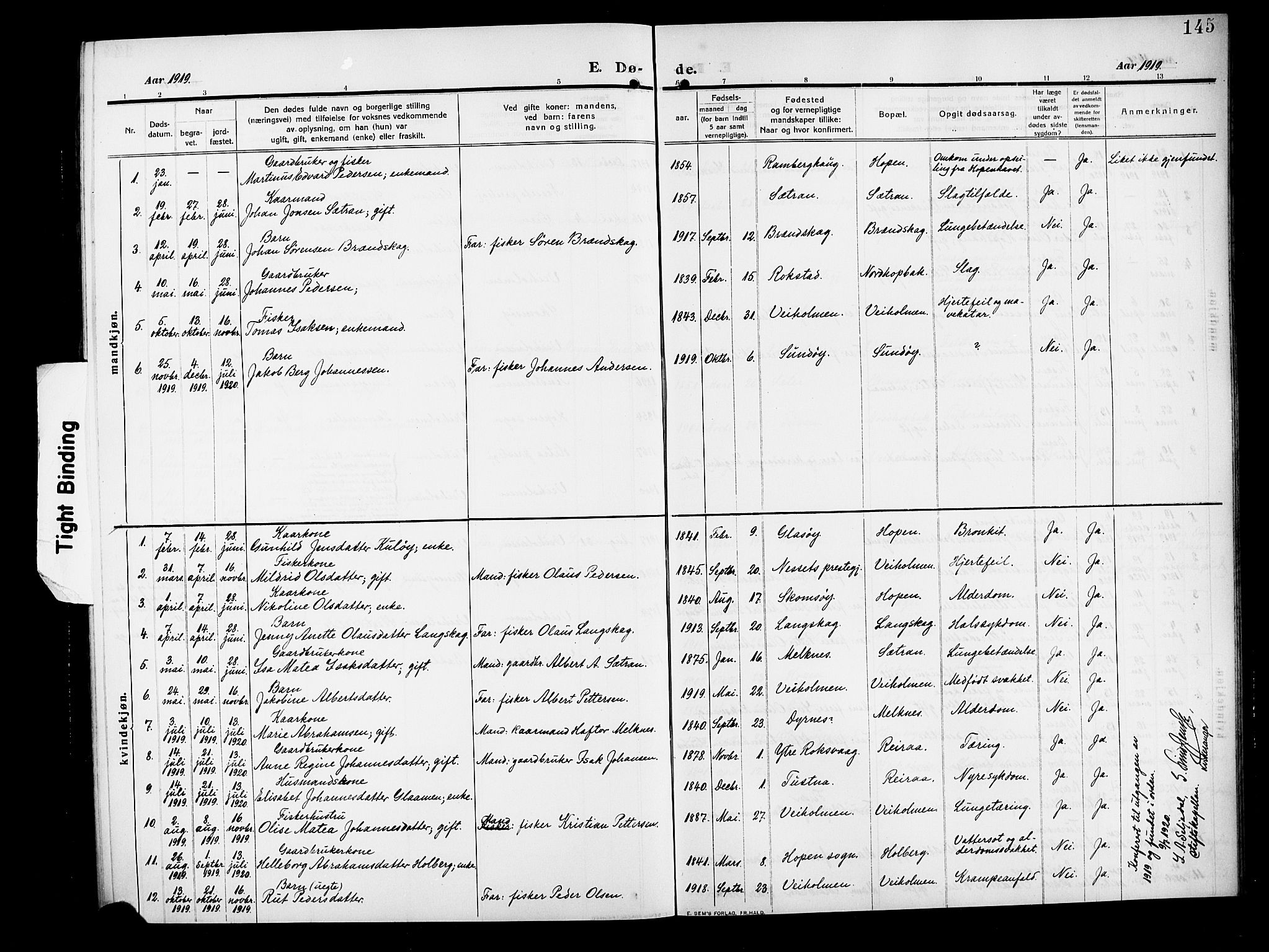 Ministerialprotokoller, klokkerbøker og fødselsregistre - Møre og Romsdal, AV/SAT-A-1454/583/L0956: Parish register (copy) no. 583C01, 1909-1925, p. 145