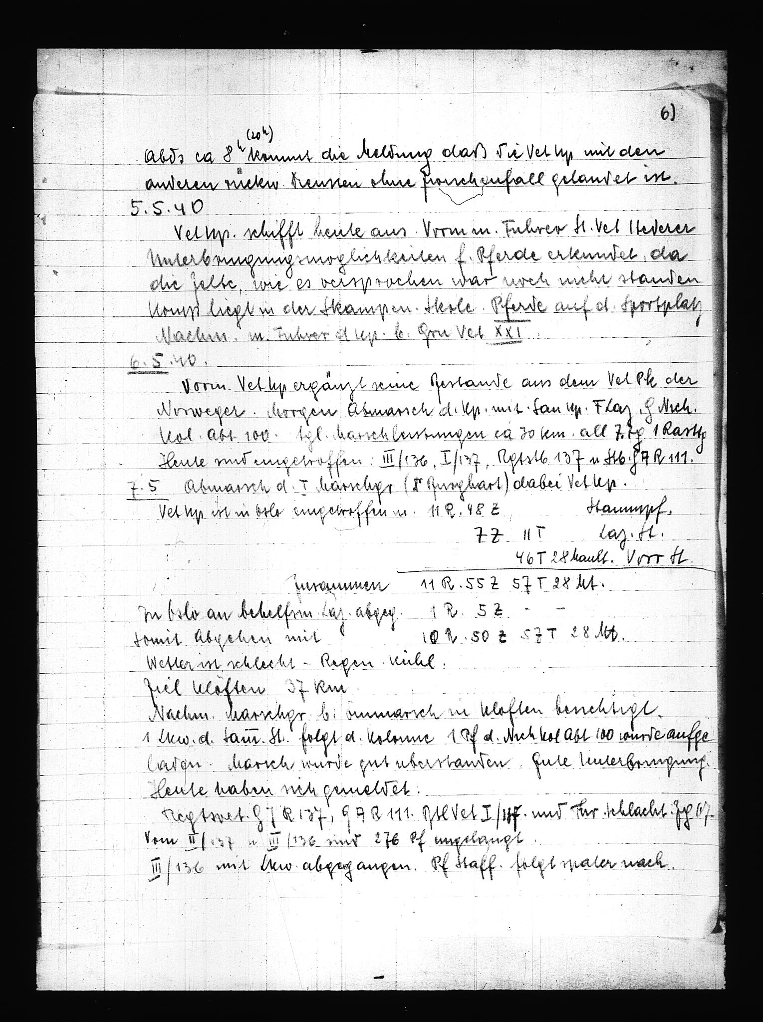 Documents Section, AV/RA-RAFA-2200/V/L0086: Amerikansk mikrofilm "Captured German Documents".
Box No. 725.  FKA jnr. 601/1954., 1940, p. 7