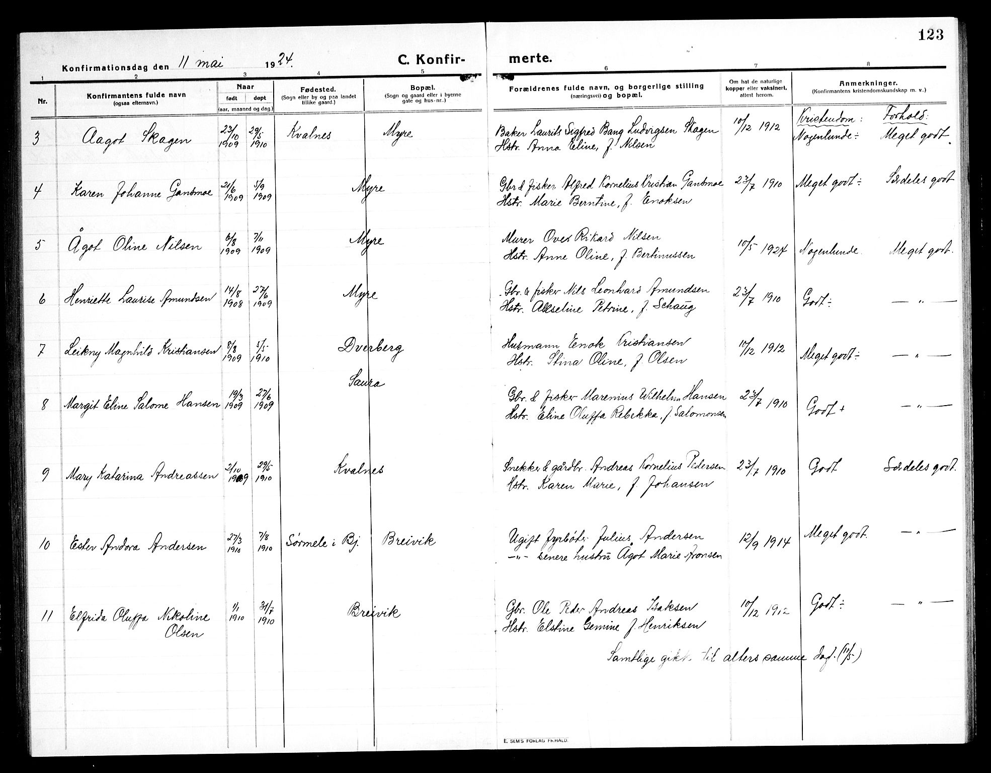 Ministerialprotokoller, klokkerbøker og fødselsregistre - Nordland, AV/SAT-A-1459/897/L1415: Parish register (copy) no. 897C05, 1916-1945, p. 123