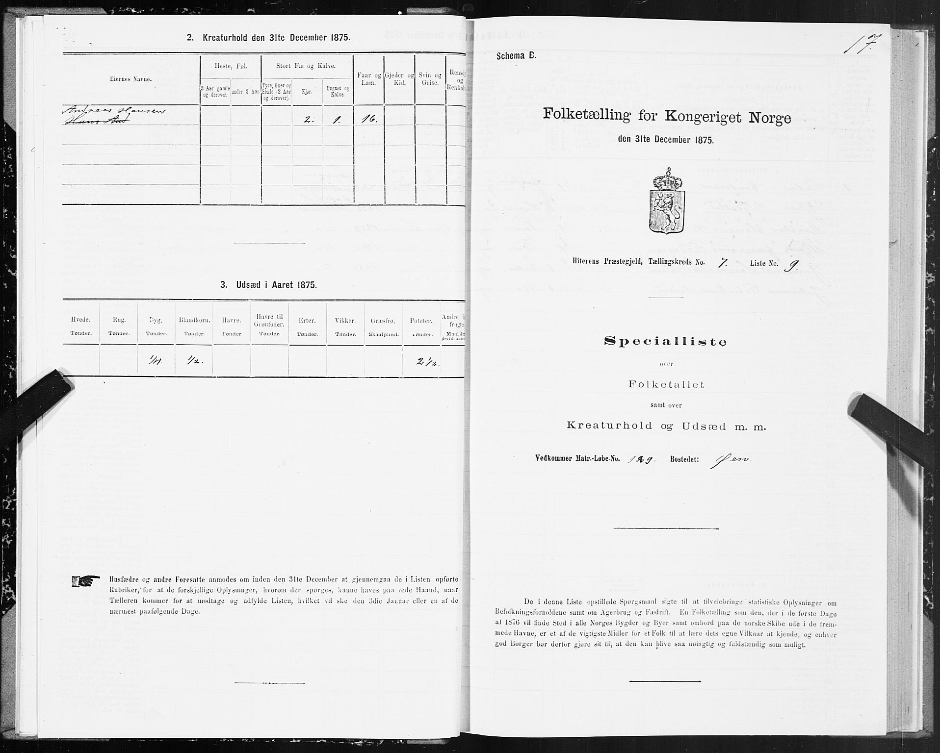 SAT, 1875 census for 1617P Hitra, 1875, p. 4017