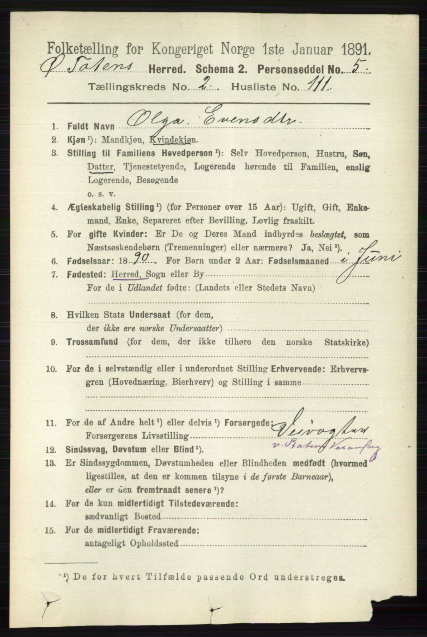 RA, 1891 census for 0528 Østre Toten, 1891, p. 1420