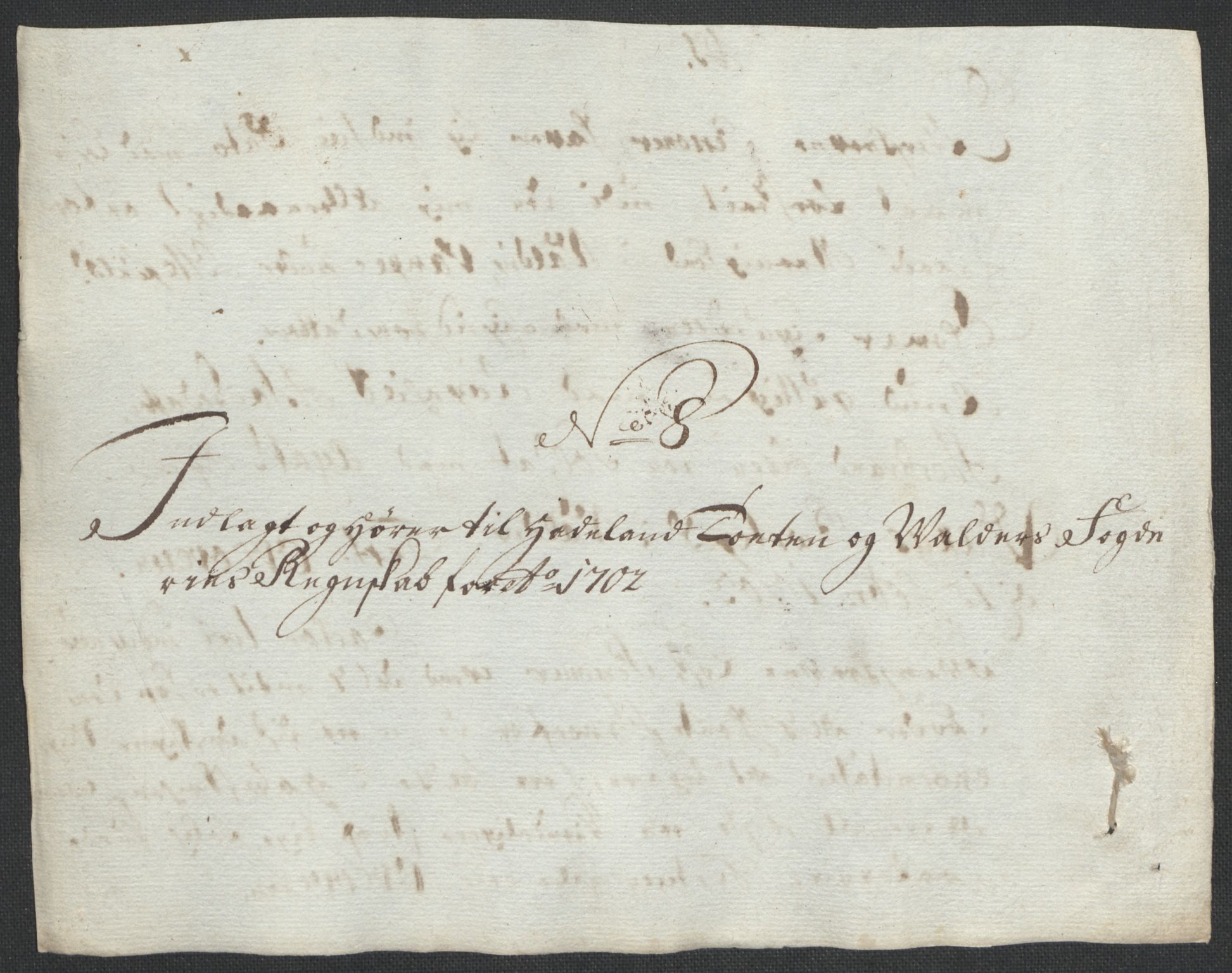 Rentekammeret inntil 1814, Reviderte regnskaper, Fogderegnskap, AV/RA-EA-4092/R18/L1300: Fogderegnskap Hadeland, Toten og Valdres, 1702, p. 292