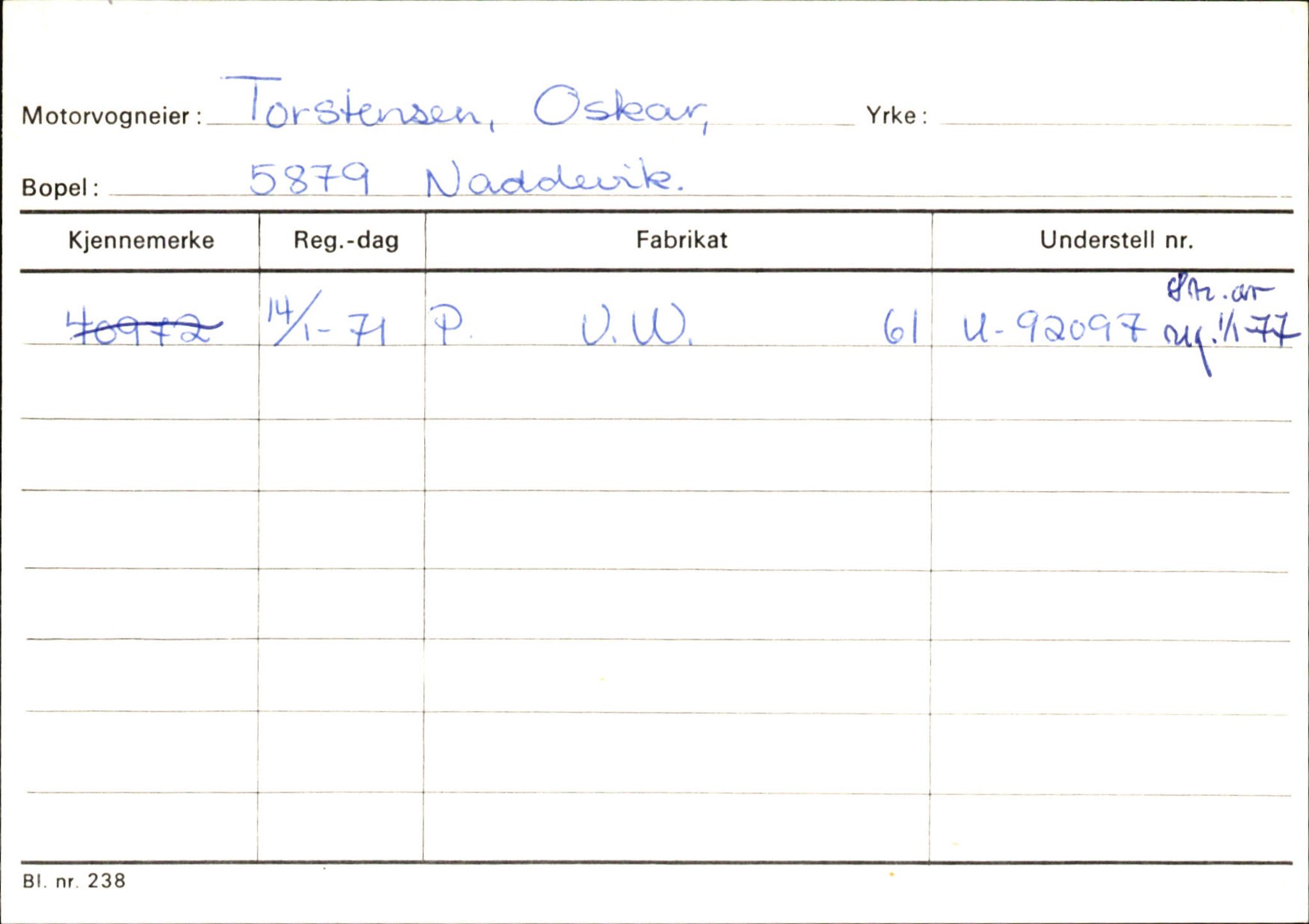 Statens vegvesen, Sogn og Fjordane vegkontor, SAB/A-5301/4/F/L0146: Registerkort Årdal R-Å samt diverse kort, 1945-1975, p. 937