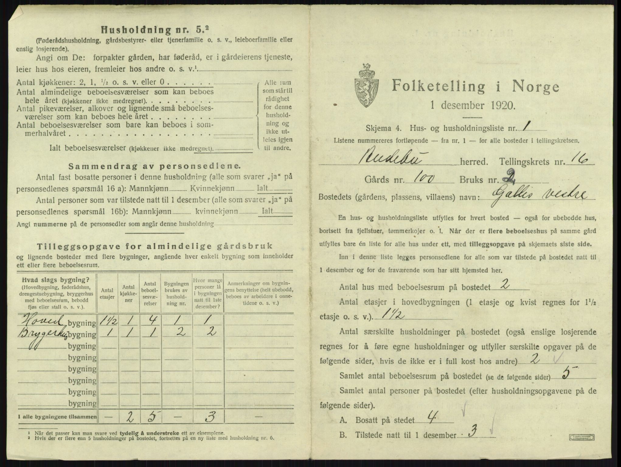 SAKO, 1920 census for Andebu, 1920, p. 872