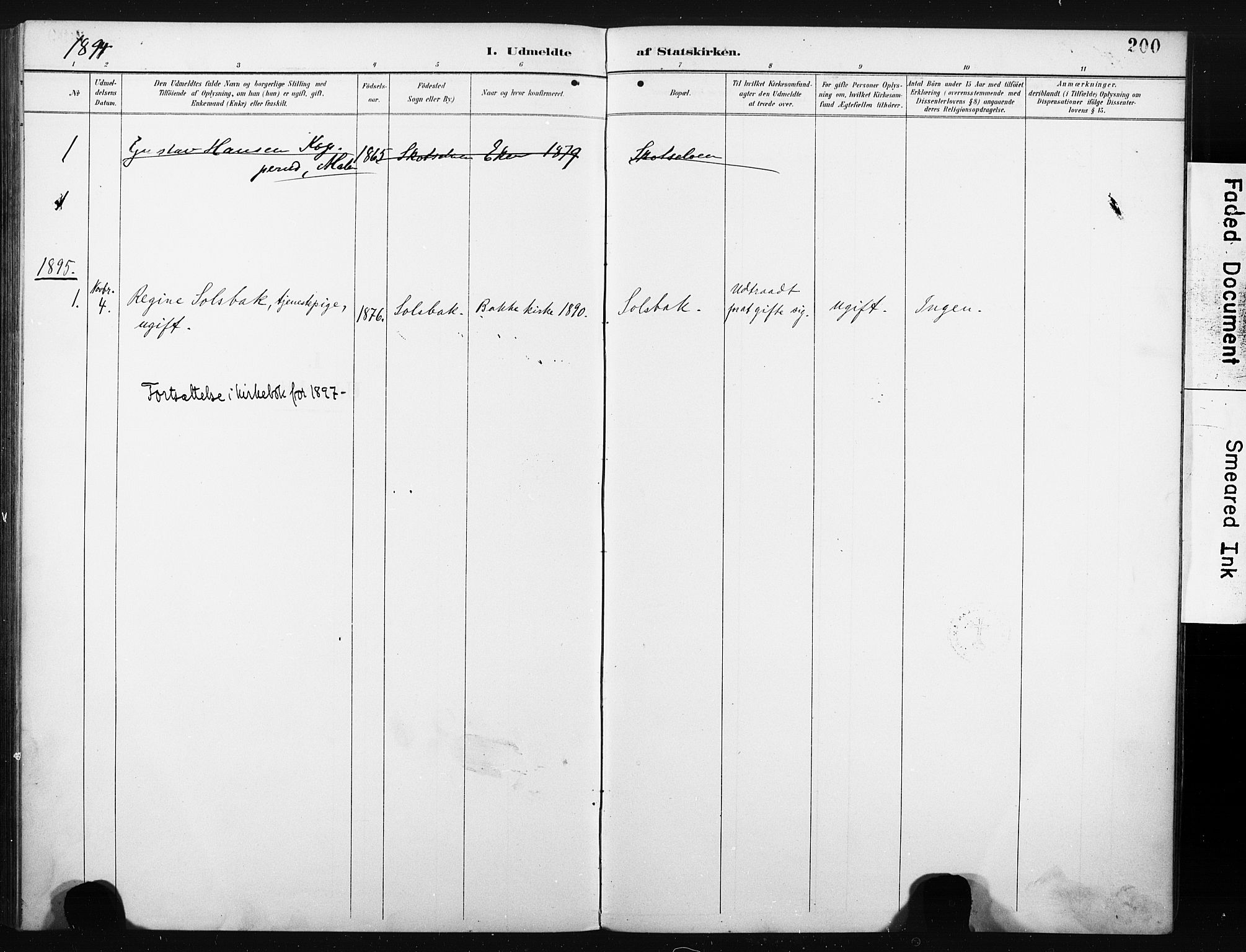 Eiker kirkebøker, SAKO/A-4/F/Fc/L0002: Parish register (official) no. III 2, 1889-1897, p. 200