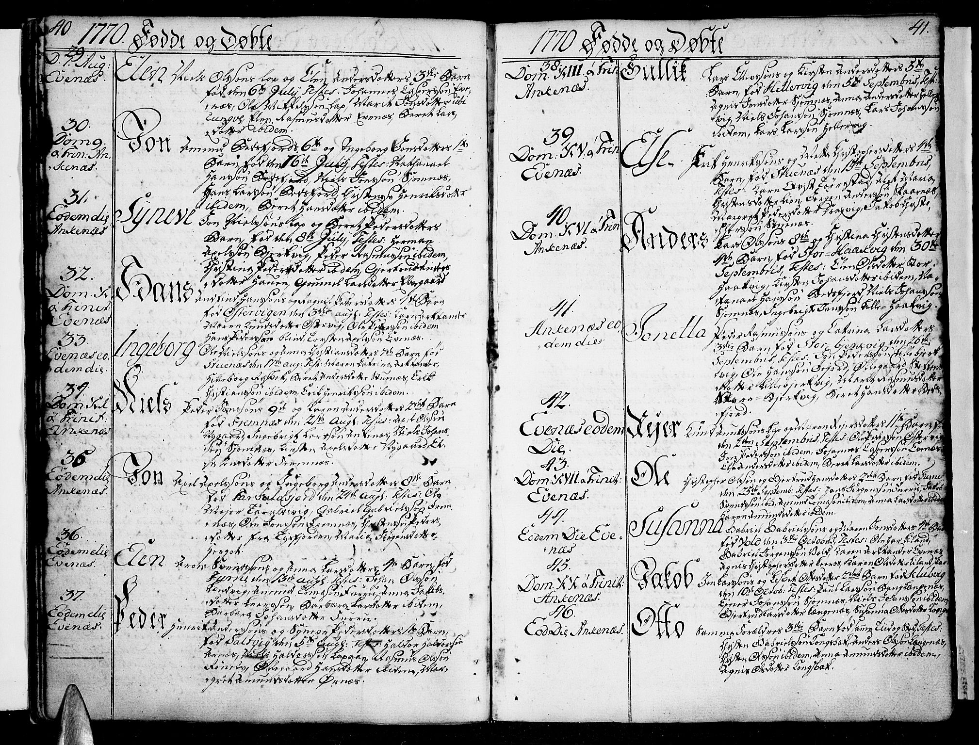 Ministerialprotokoller, klokkerbøker og fødselsregistre - Nordland, SAT/A-1459/863/L0892: Parish register (official) no. 863A04, 1765-1794, p. 40-41