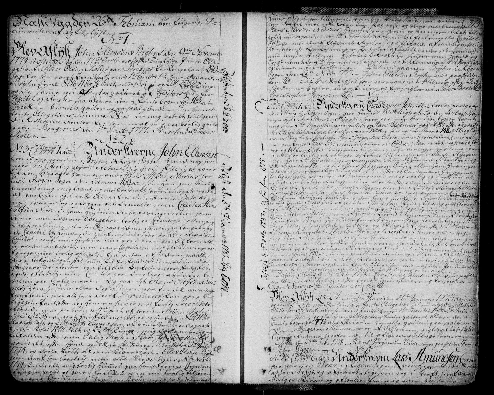 Lier, Røyken og Hurum sorenskriveri, SAKO/A-89/G/Ga/Gaa/L0004a: Mortgage book no. IVa, 1771-1779, p. 313