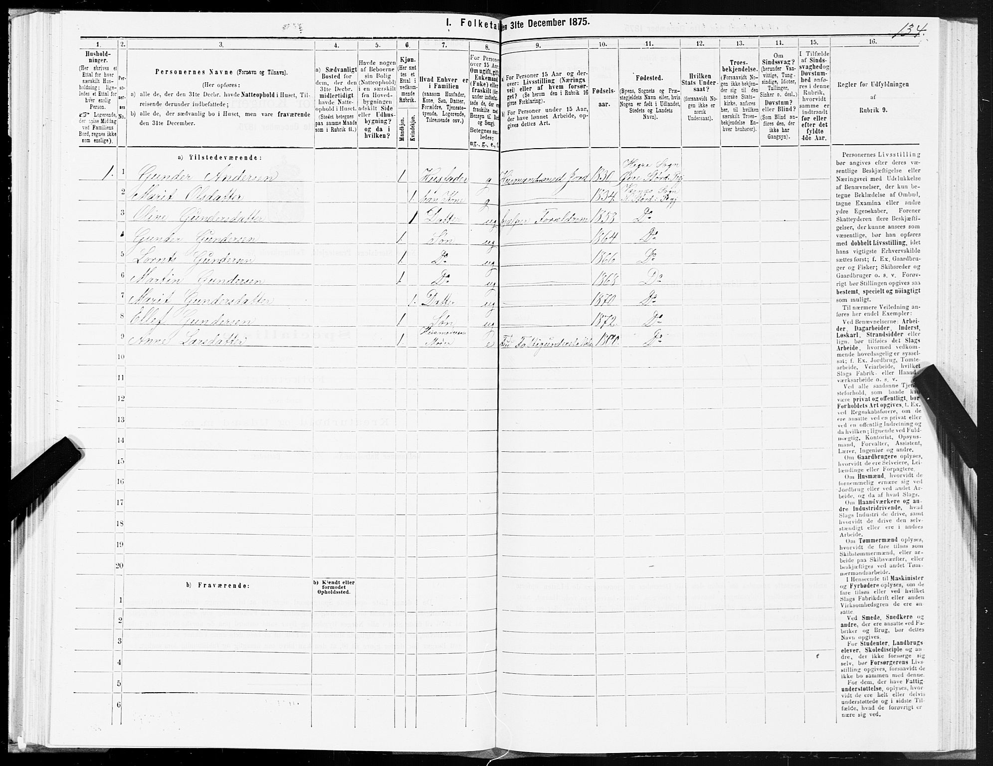 SAT, 1875 census for 1714P Nedre Stjørdal, 1875, p. 7134