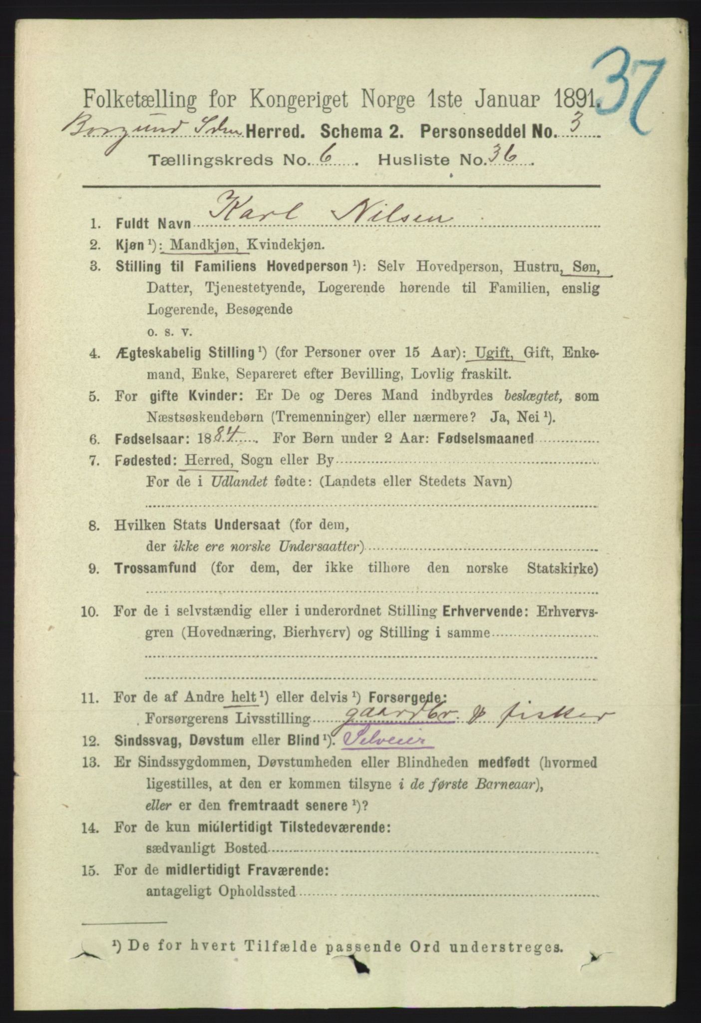 RA, 1891 census for 1531 Borgund, 1891, p. 1796