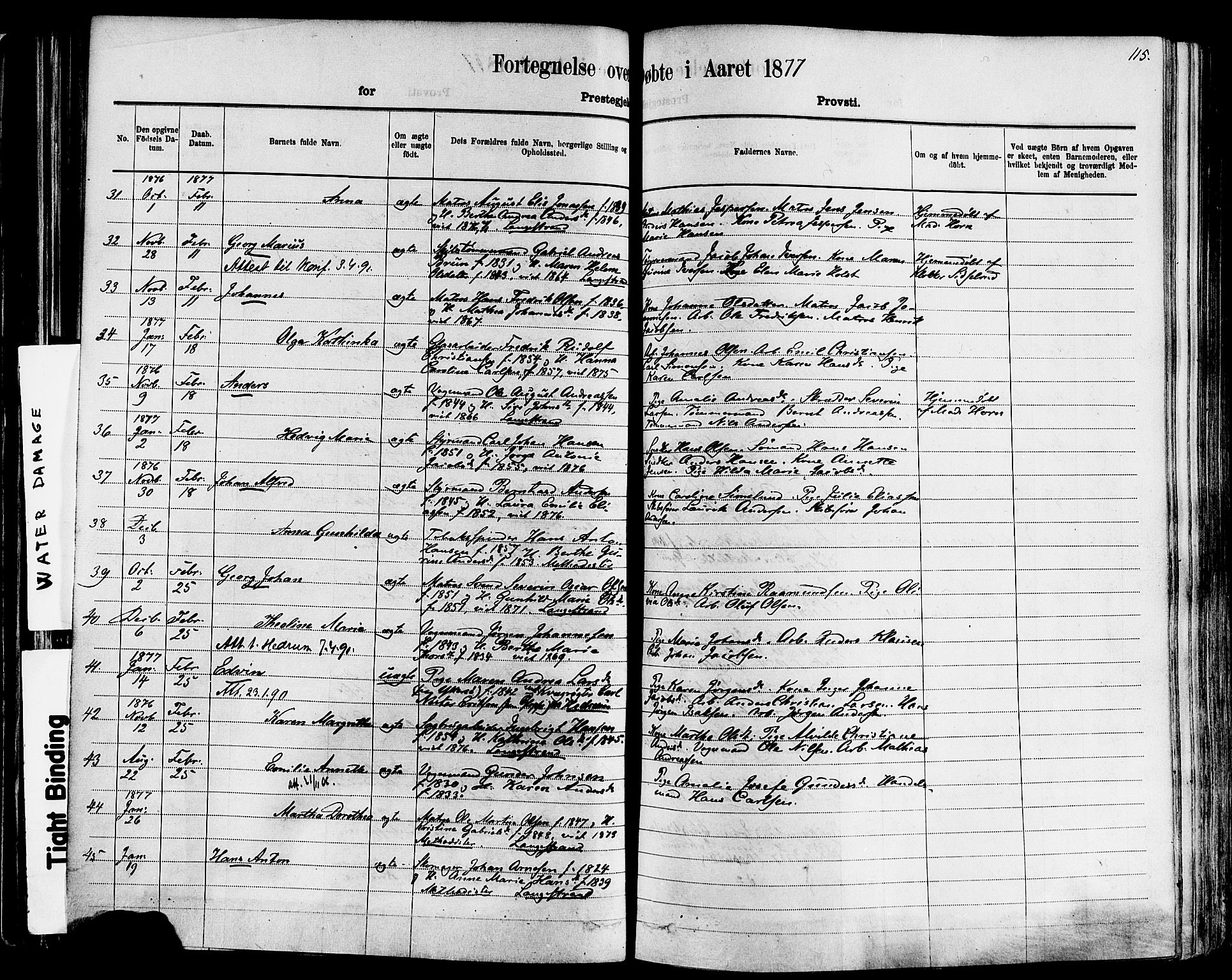 Larvik kirkebøker, AV/SAKO-A-352/F/Fa/L0006: Parish register (official) no. I 6, 1871-1883, p. 115