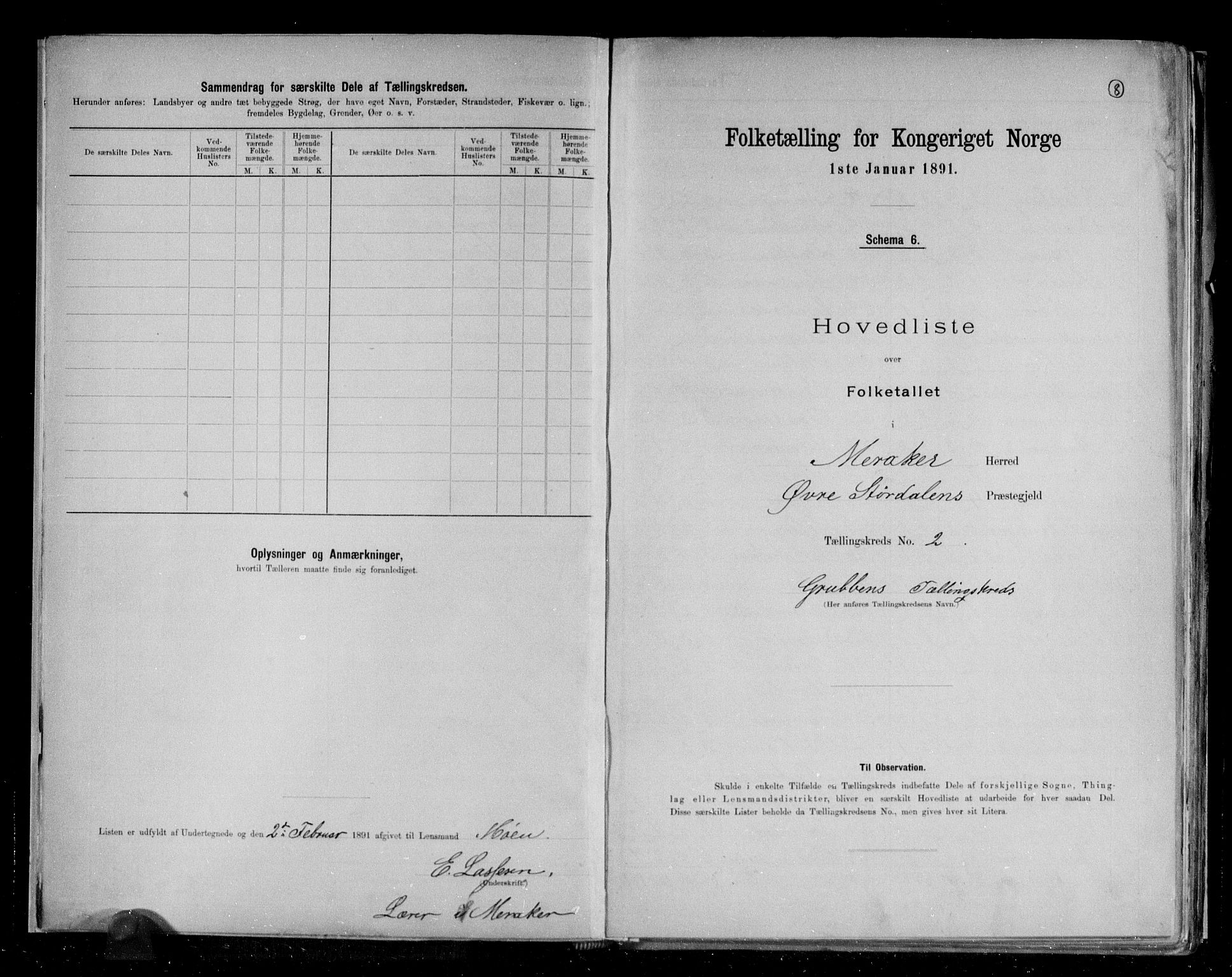 RA, 1891 census for 1711 Meråker, 1891, p. 9