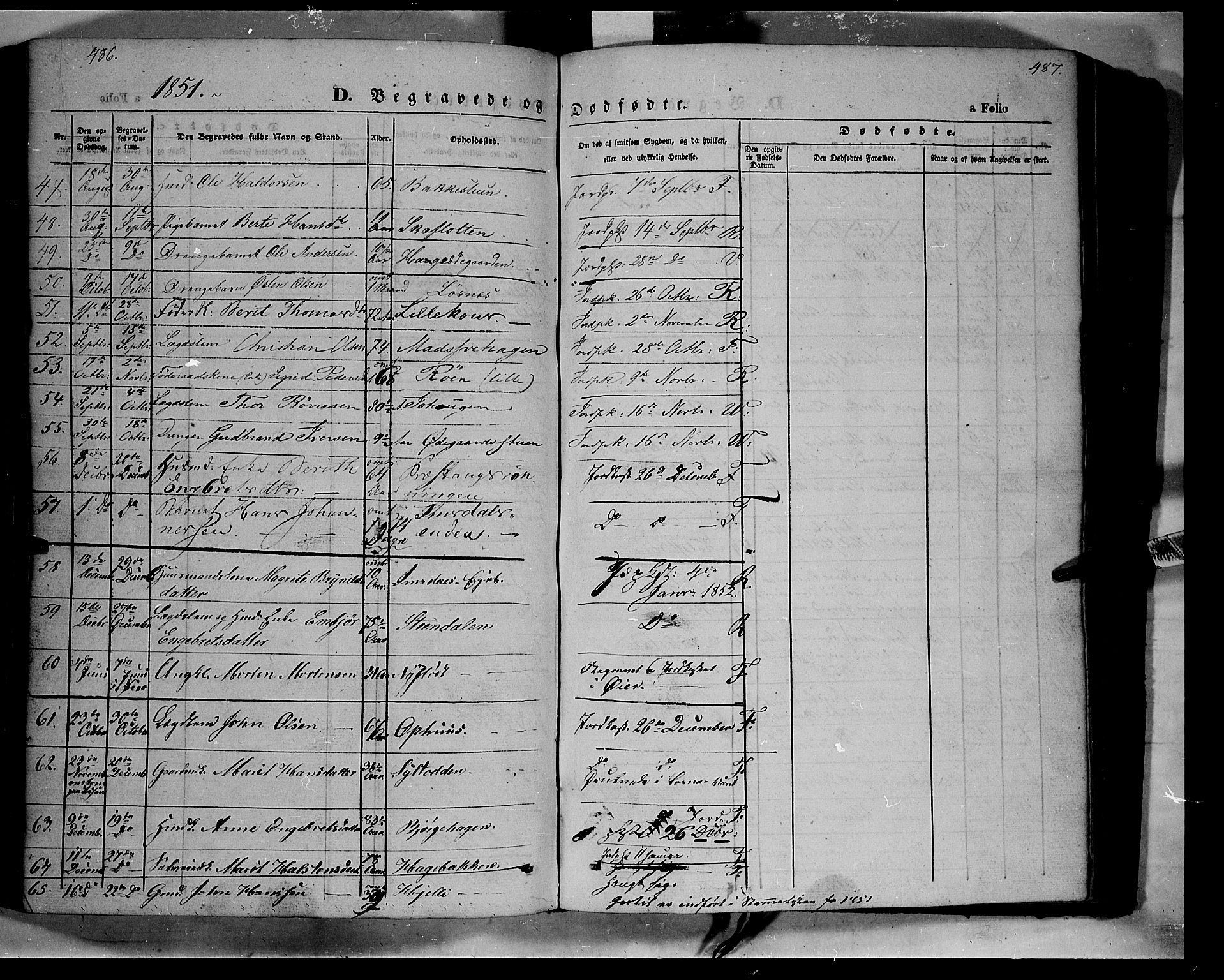 Ringebu prestekontor, SAH/PREST-082/H/Ha/Haa/L0006: Parish register (official) no. 6, 1848-1859, p. 486-487