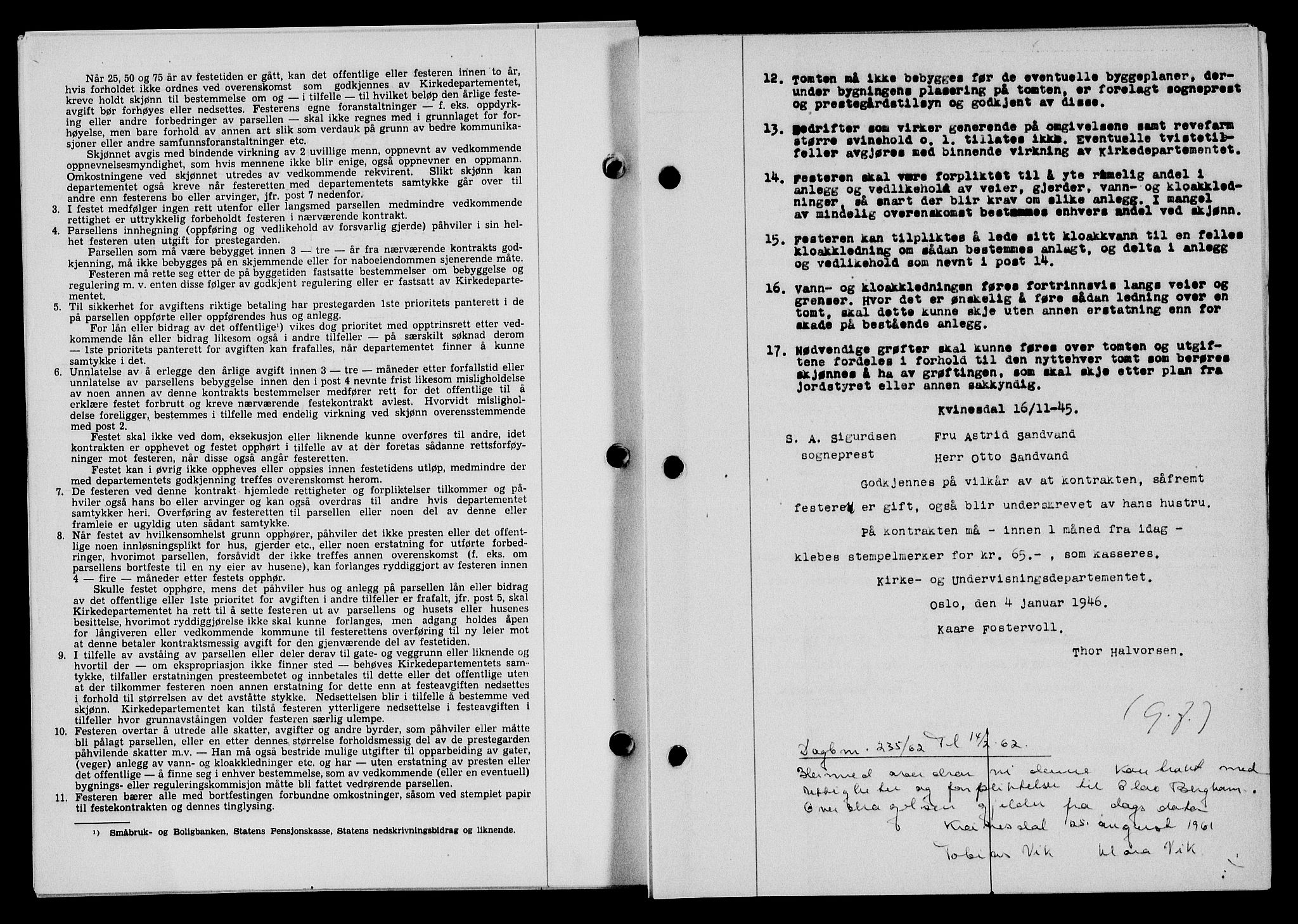 Flekkefjord sorenskriveri, SAK/1221-0001/G/Gb/Gba/L0060: Mortgage book no. A-8, 1945-1946, Diary no: : 58/1946