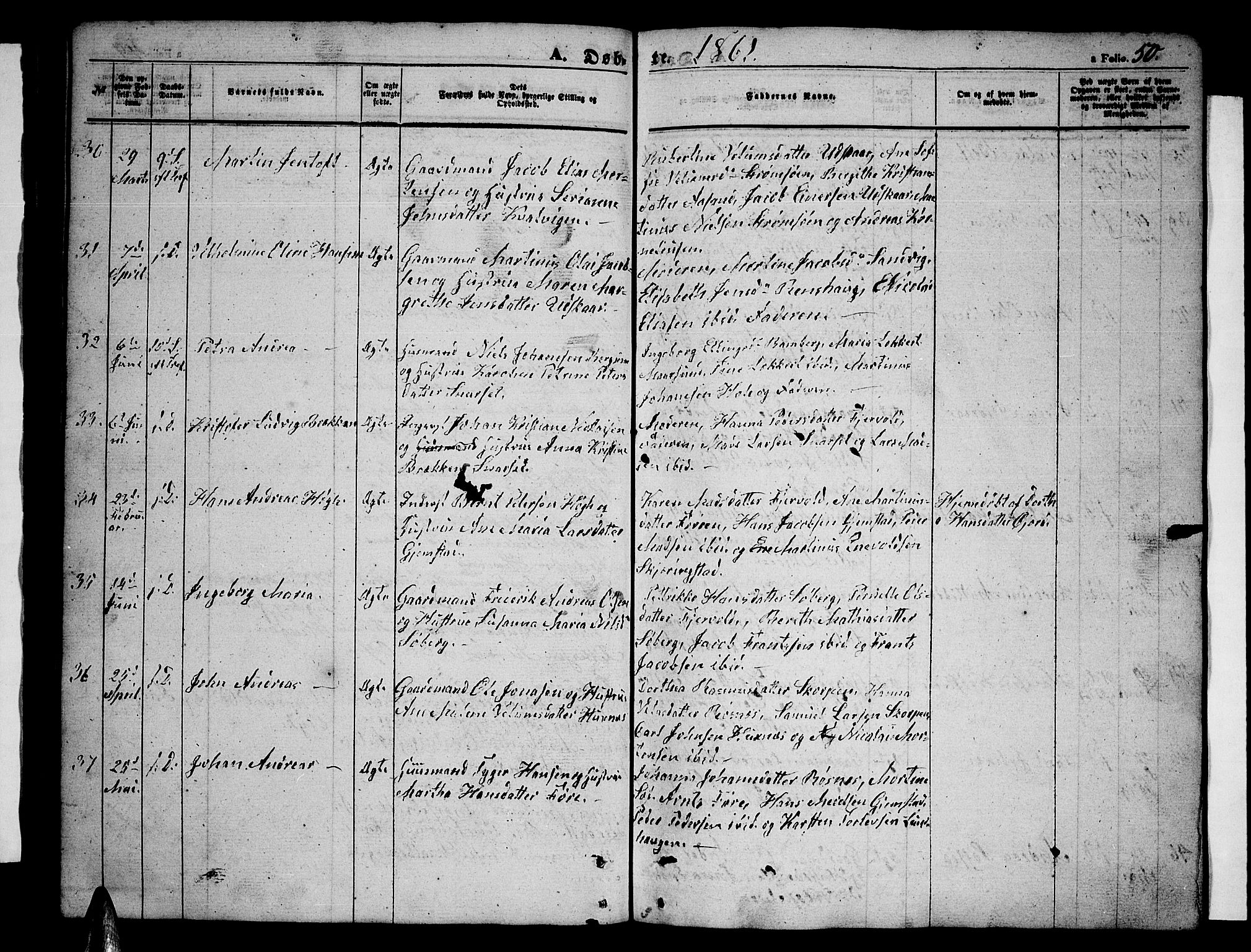 Ministerialprotokoller, klokkerbøker og fødselsregistre - Nordland, AV/SAT-A-1459/891/L1313: Parish register (copy) no. 891C02, 1856-1870, p. 50