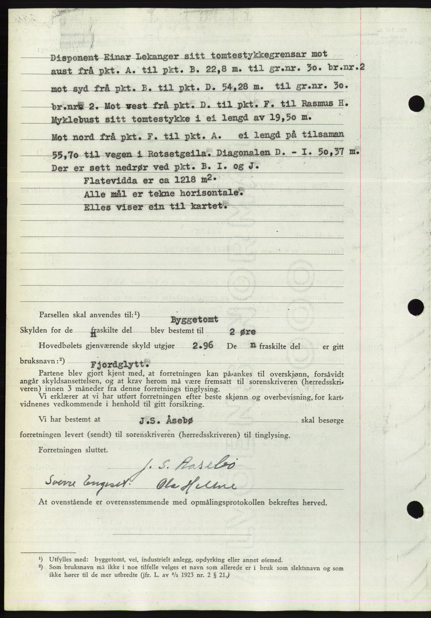 Søre Sunnmøre sorenskriveri, AV/SAT-A-4122/1/2/2C/L0071: Mortgage book no. 65, 1941-1941, Diary no: : 545/1941