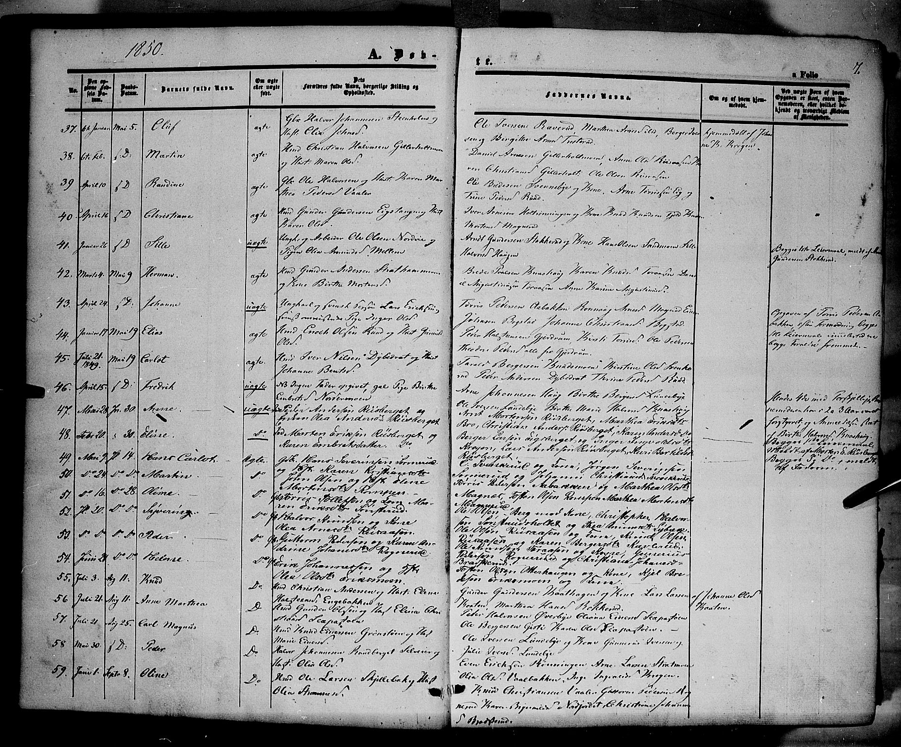 Våler prestekontor, Hedmark, AV/SAH-PREST-040/H/Ha/Haa/L0001: Parish register (official) no. 1, 1849-1878, p. 7