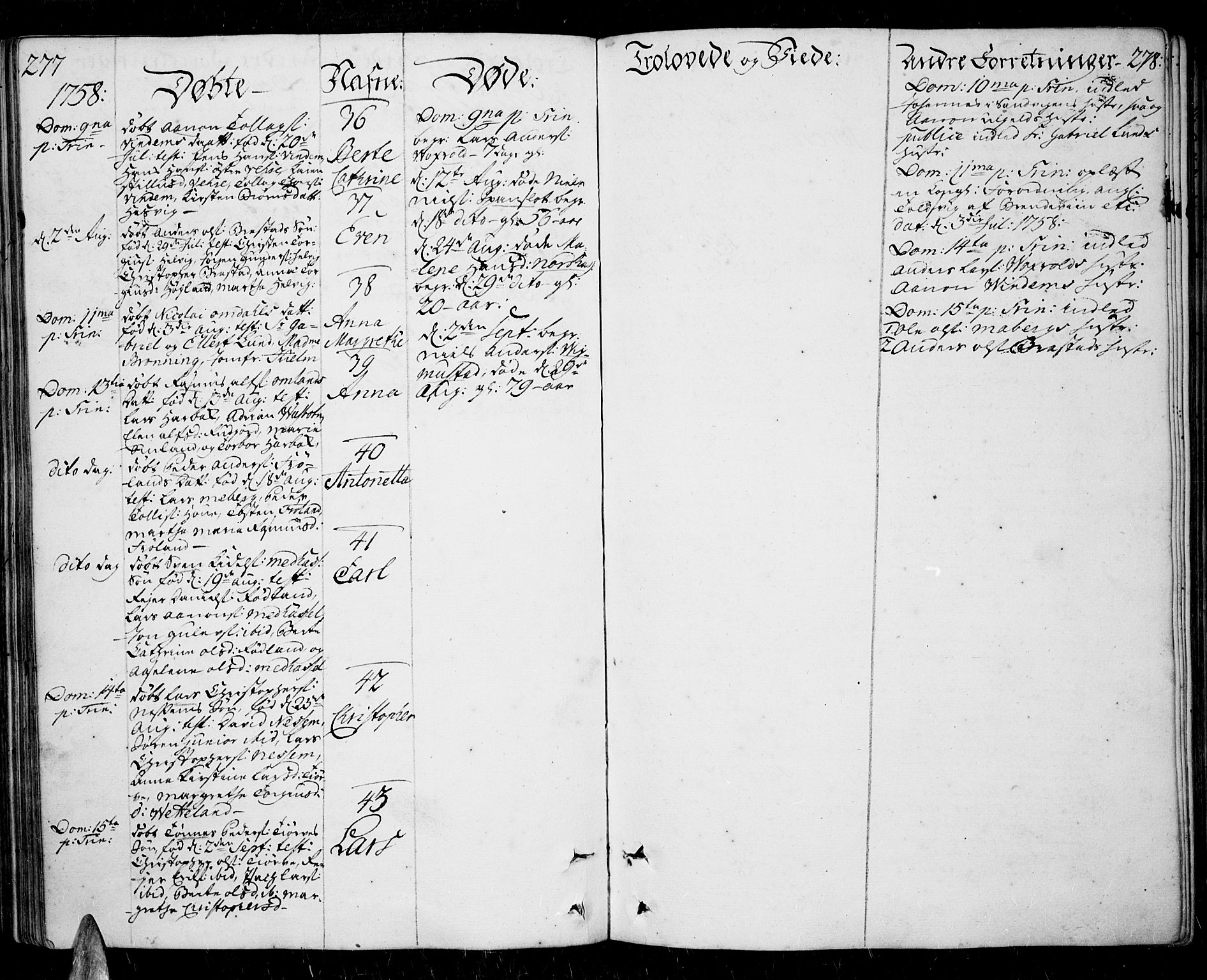 Lista sokneprestkontor, SAK/1111-0027/F/Fa/L0003: Parish register (official) no. A 3 /1, 1743-1767, p. 277-278