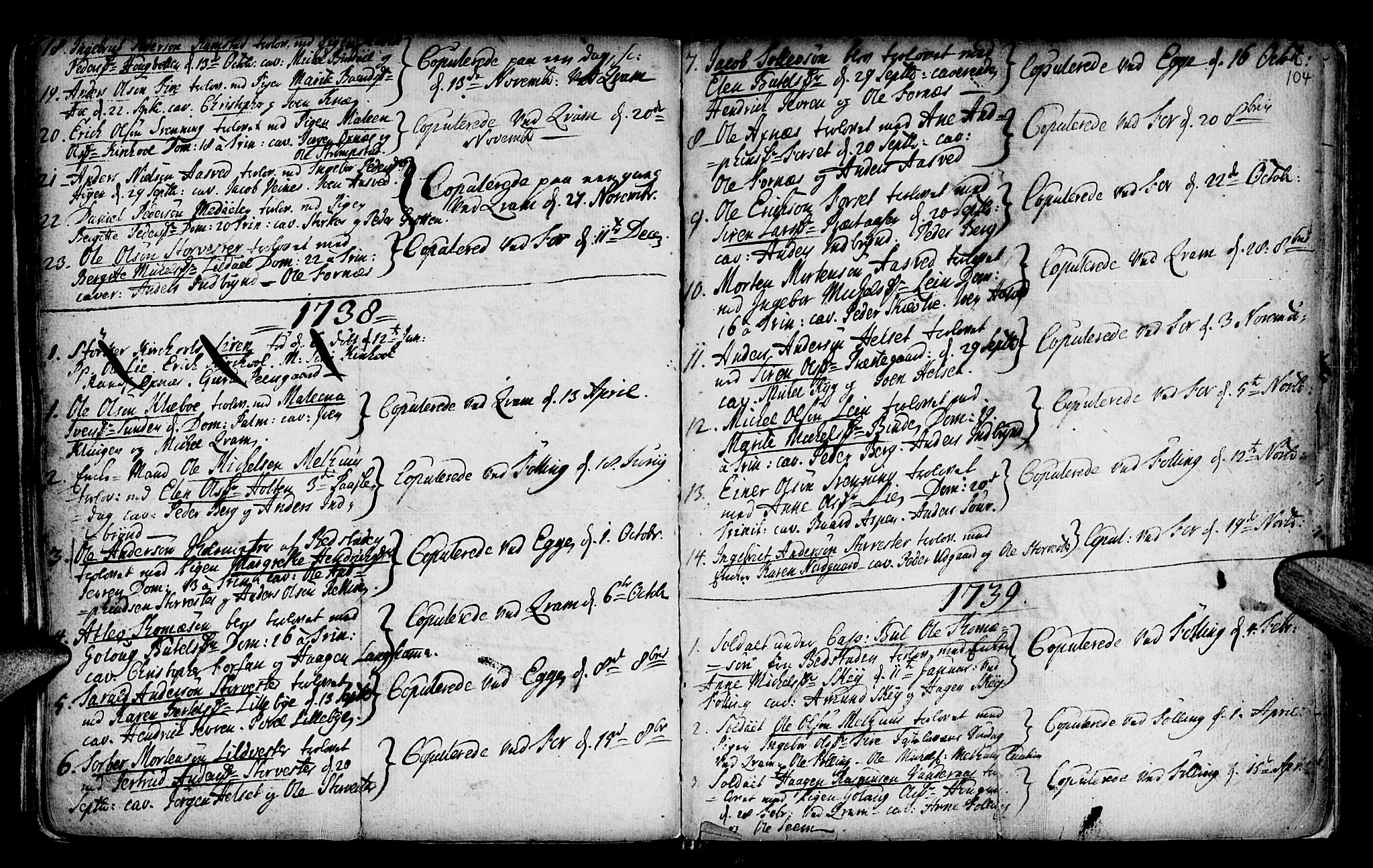 Ministerialprotokoller, klokkerbøker og fødselsregistre - Nord-Trøndelag, SAT/A-1458/746/L0439: Parish register (official) no. 746A01, 1688-1759, p. 104