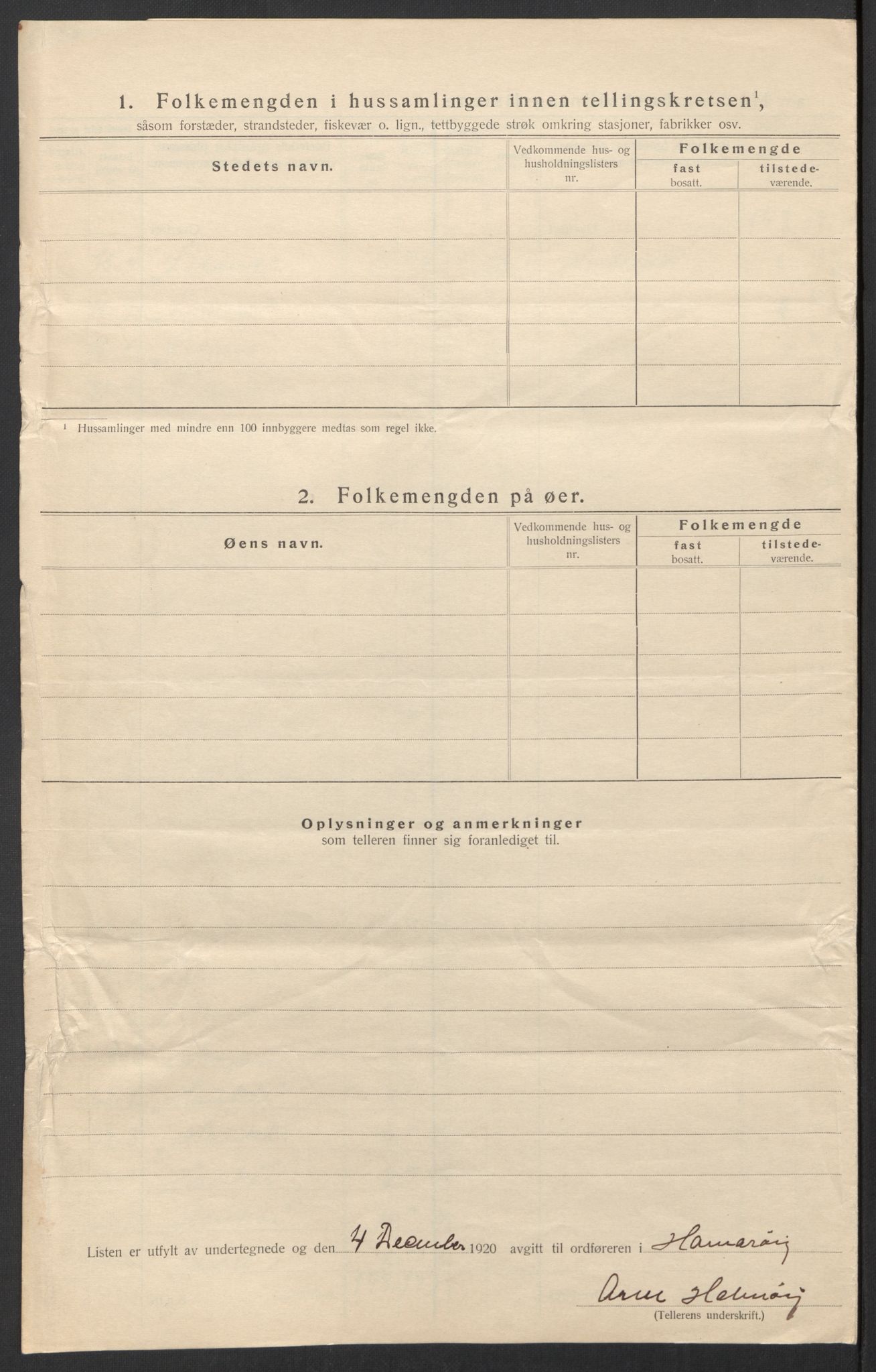 SAT, 1920 census for Hamarøy, 1920, p. 35