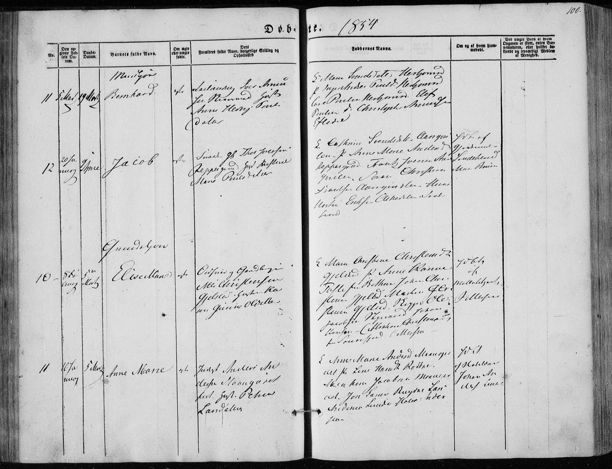 Hedrum kirkebøker, AV/SAKO-A-344/F/Fa/L0006: Parish register (official) no. I 6, 1849-1857, p. 100