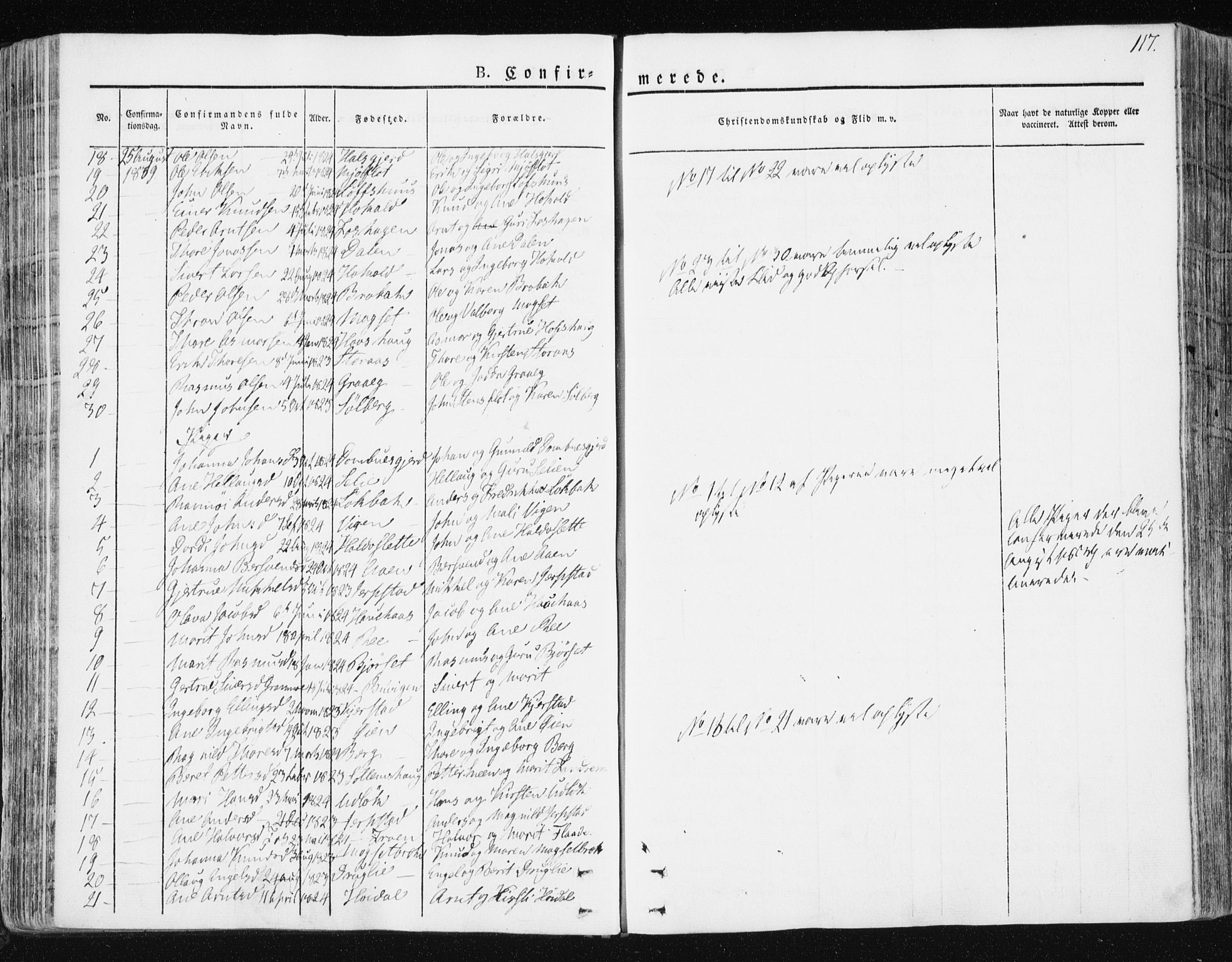 Ministerialprotokoller, klokkerbøker og fødselsregistre - Sør-Trøndelag, SAT/A-1456/672/L0855: Parish register (official) no. 672A07, 1829-1860, p. 117