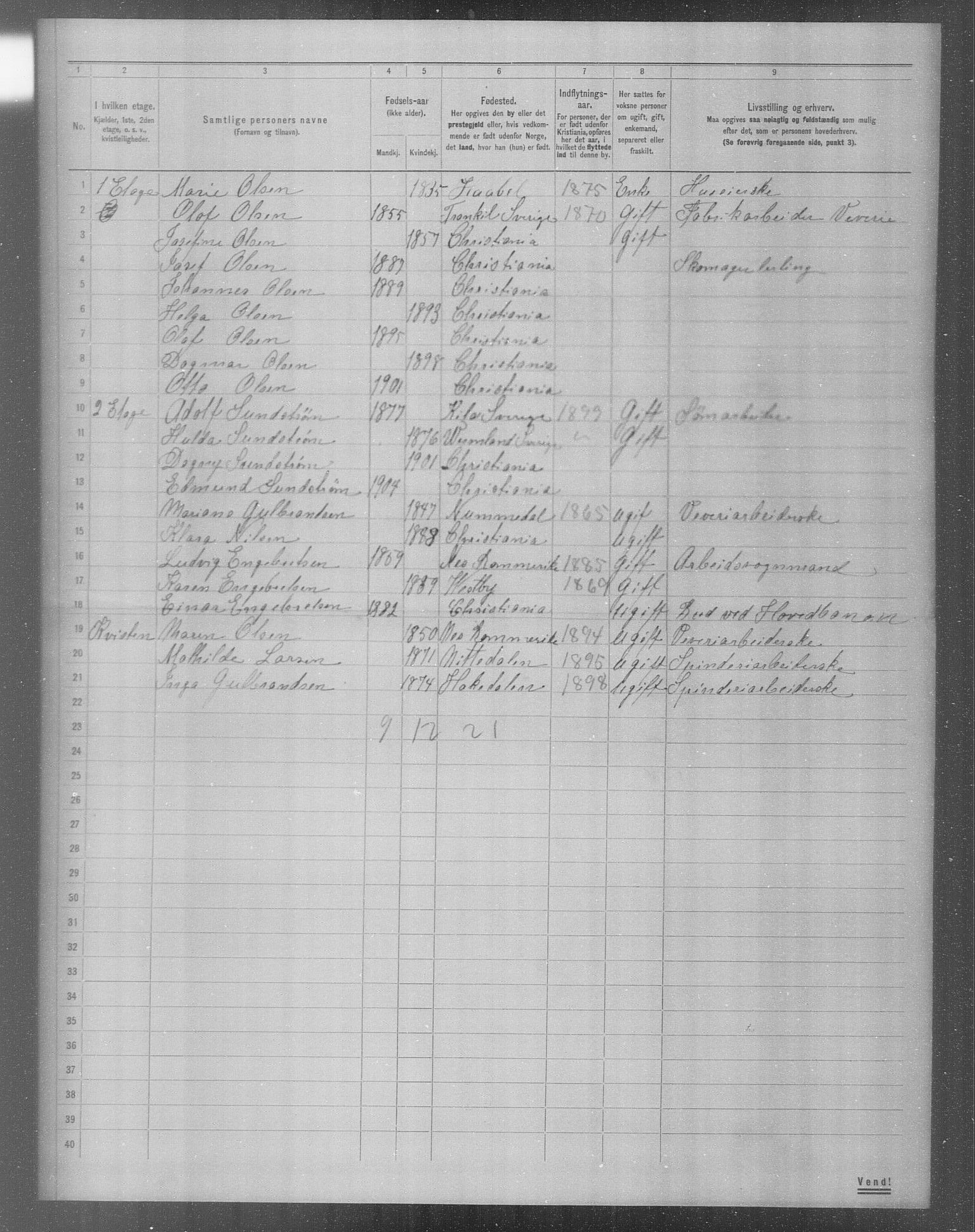 OBA, Municipal Census 1904 for Kristiania, 1904, p. 10176