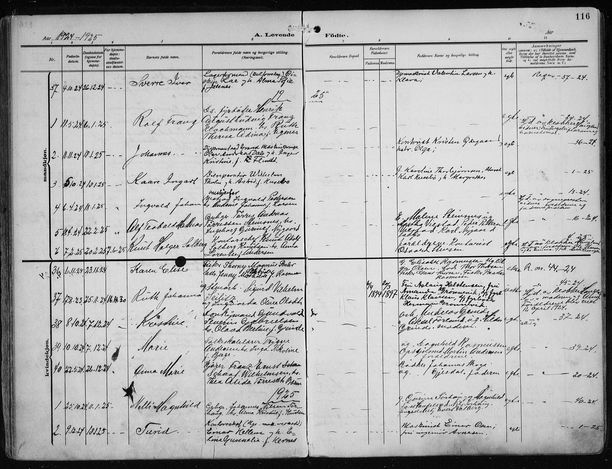 Haugesund sokneprestkontor, SAST/A -101863/H/Ha/Haa/L0010: Parish register (official) no. A 10, 1909-1935, p. 116