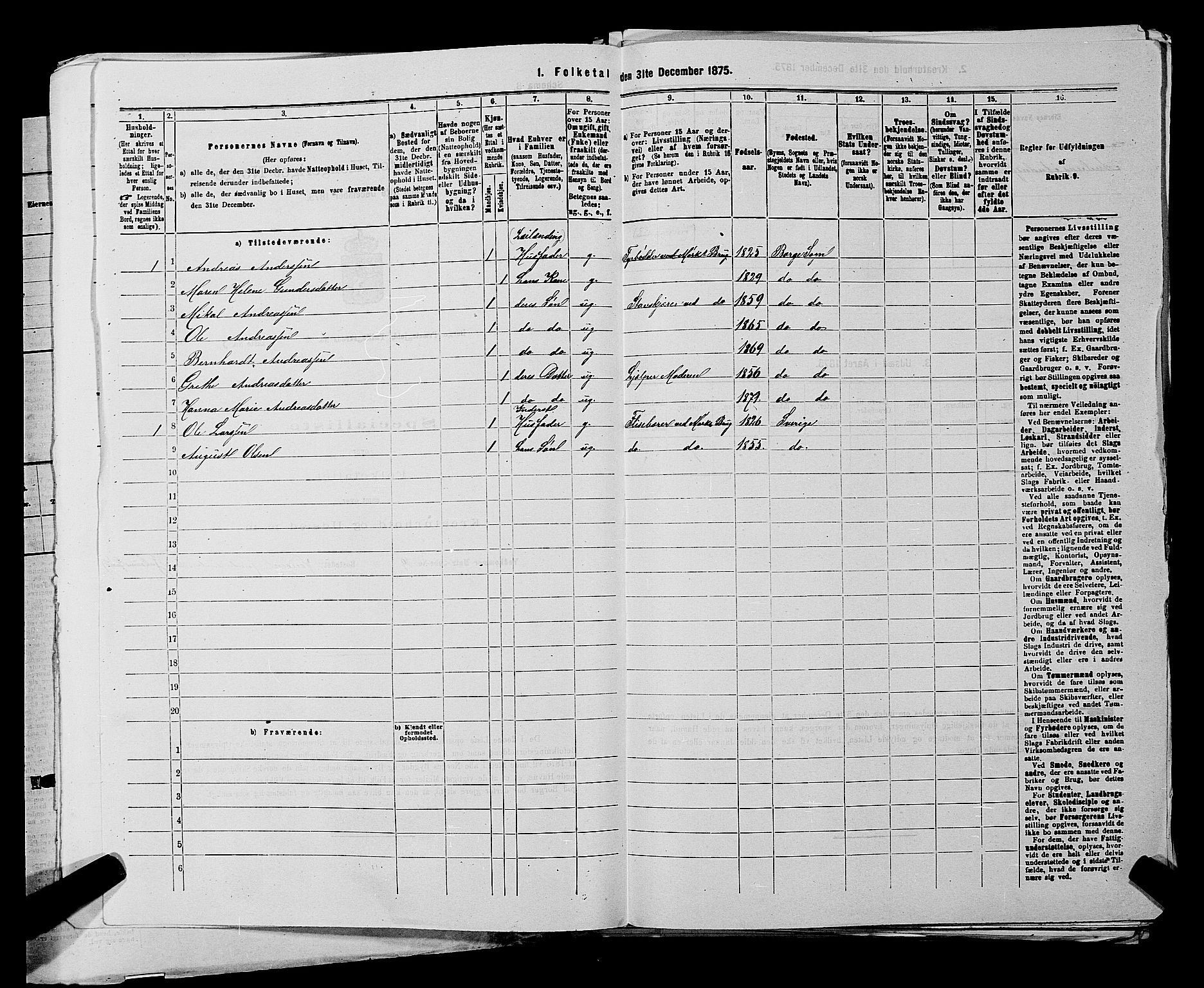 RA, 1875 census for 0113P Borge, 1875, p. 521