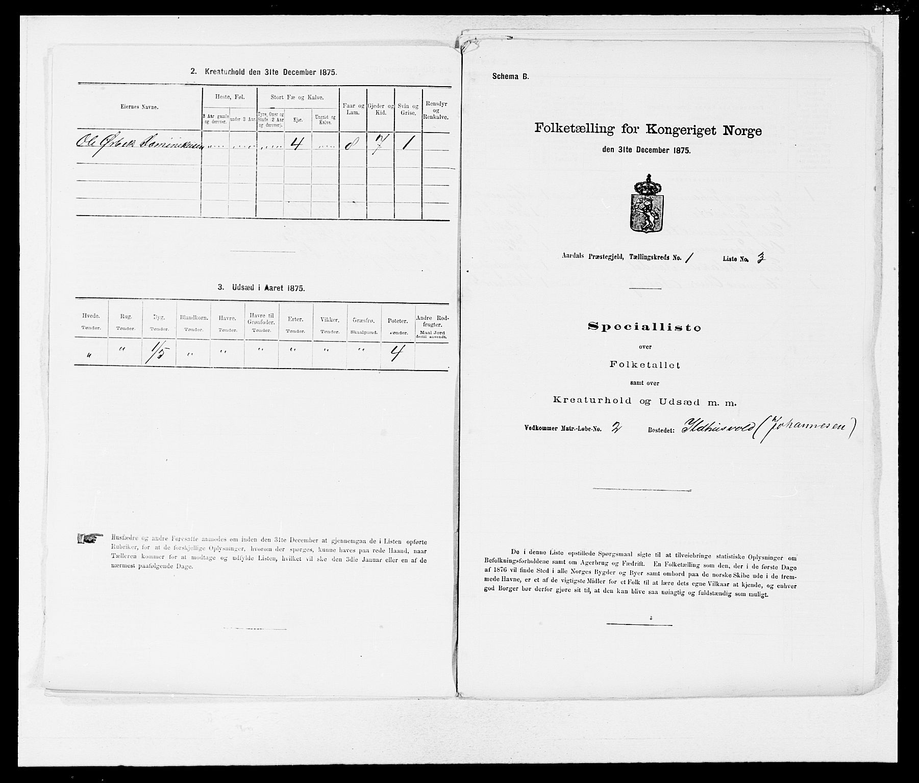 SAB, 1875 census for 1424P Årdal, 1875, p. 17